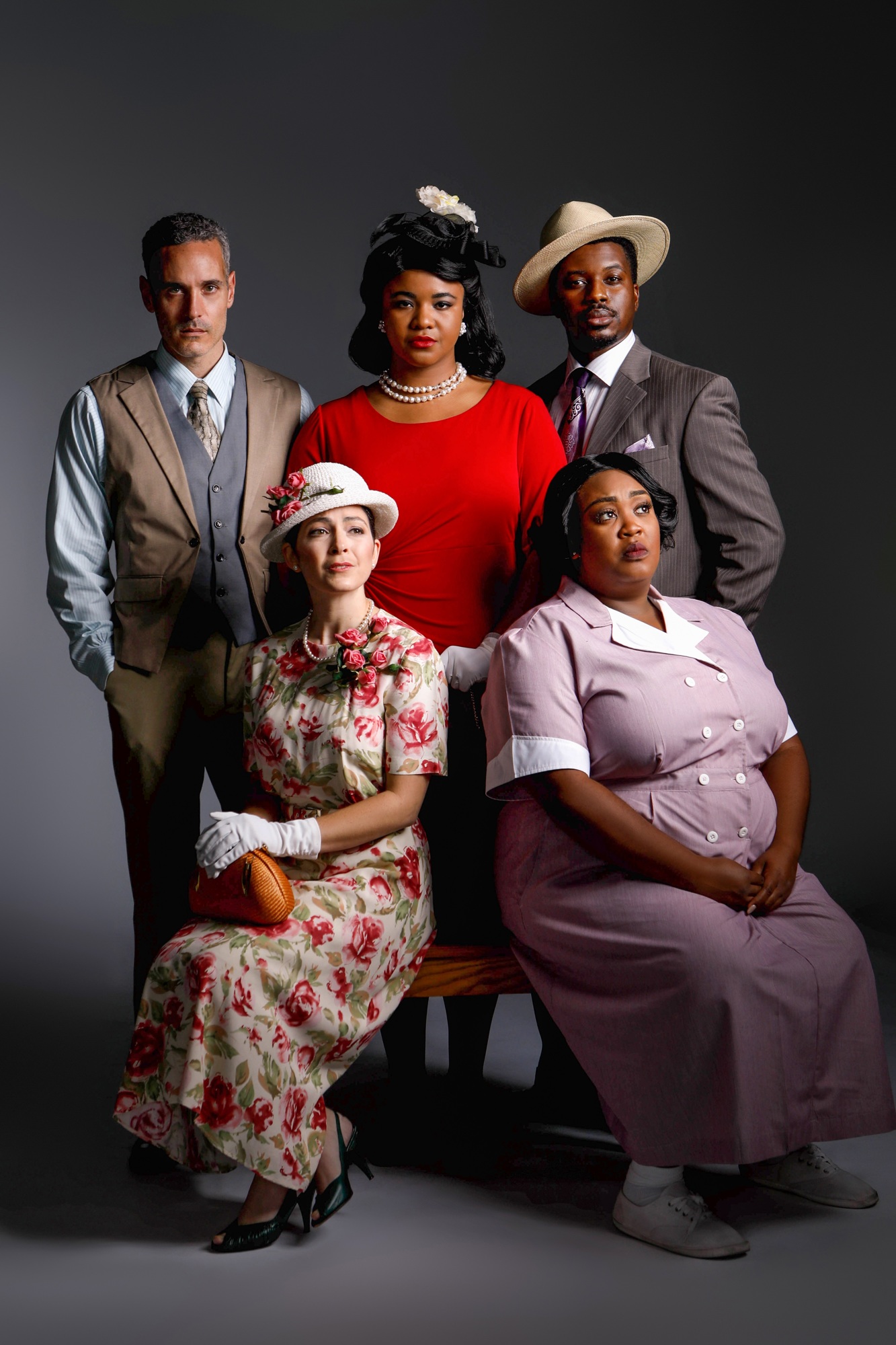 The cast of Ruby, standing from left: Casey Murphy, Aleah Vassell, Brian L. Boyd. Seated: Eliza Engle, Ariel Blue. (Photo: Sorcha Augustine)