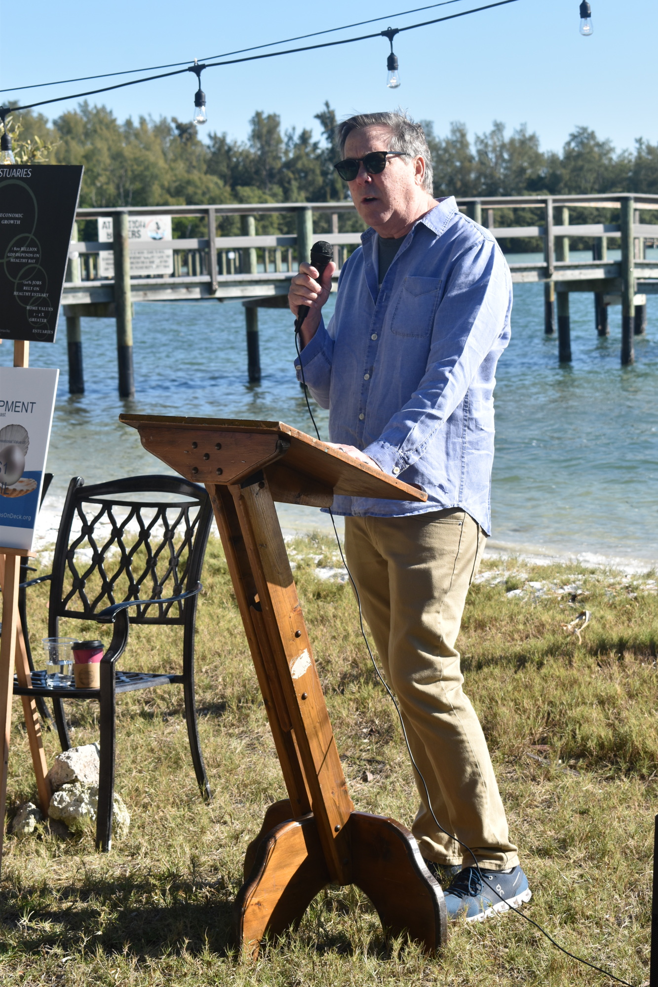 Chiles Group CEO and Gulf Shellfish Institute Board Member Ed Chiles spoke before a crowd Saturday morning to announce the launch of the All Clams on Deck initiative.