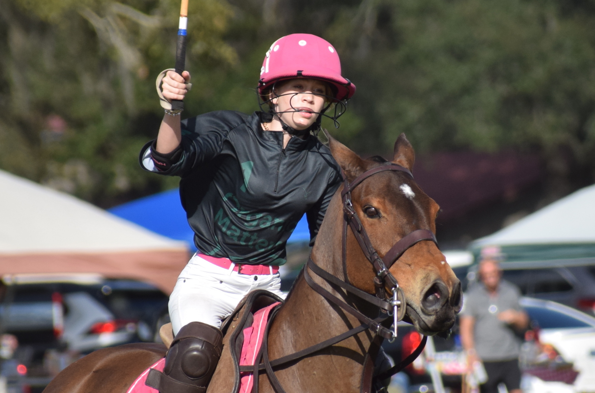 Hanna Hornung, 13, has played twice in Sunday feature matches at the Sarasota Polo Club, including this one Jan. 2.