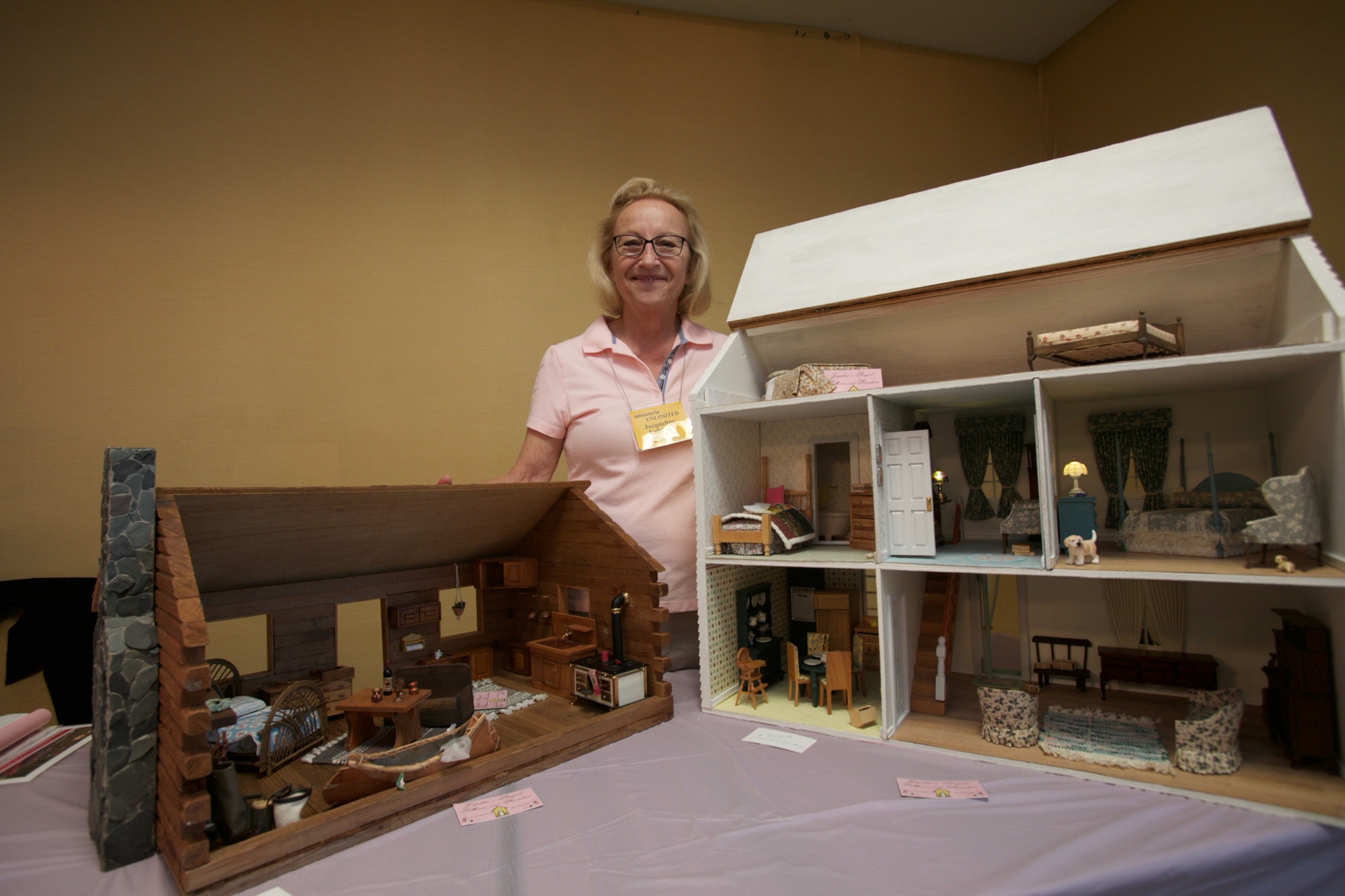 Jacqueline Eubanks enjoys working on the many small details that are needed for her dollhouses.