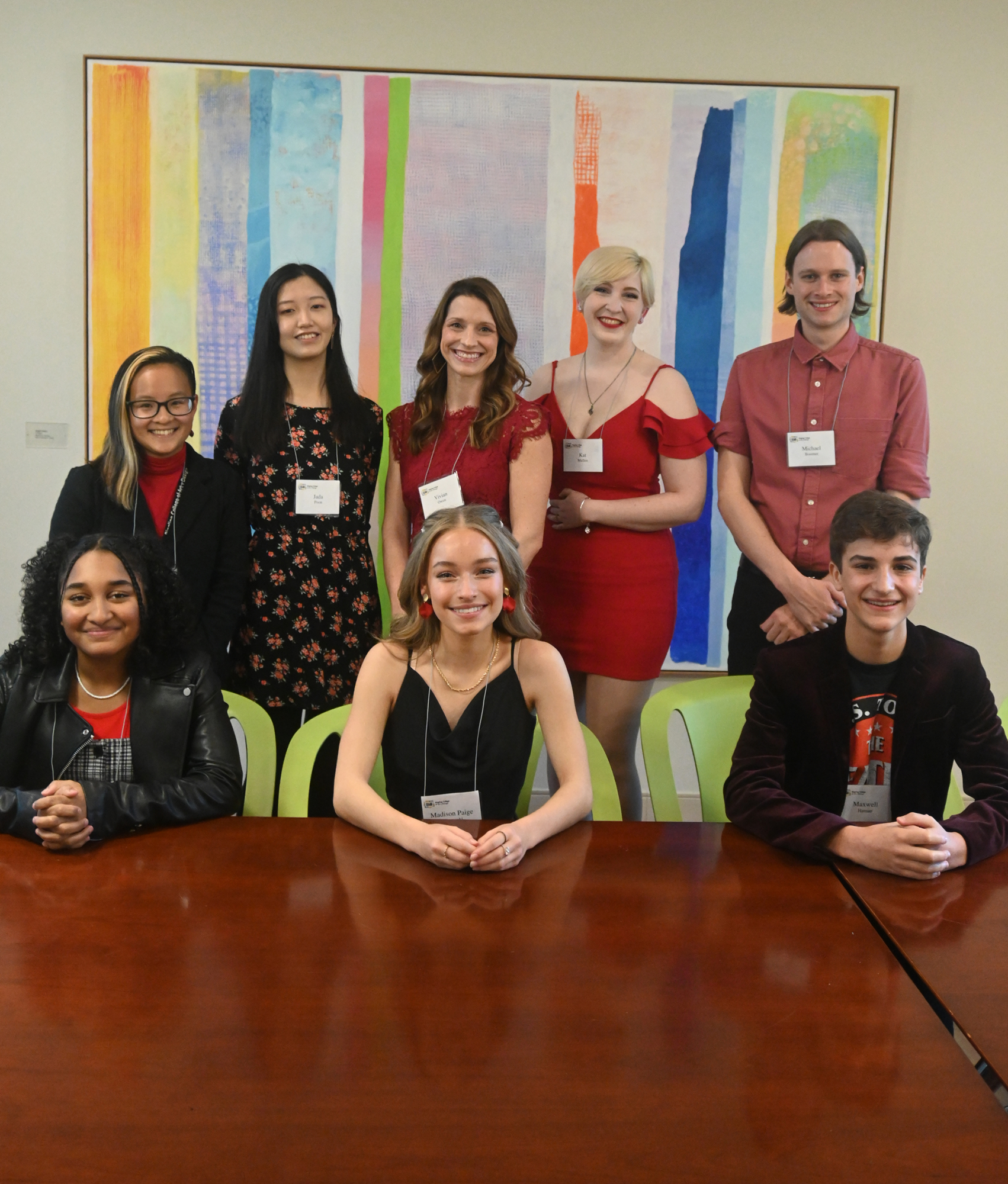 The cast and crew of Code Red.  Back row: Zifeng Zhou, Jada Wing Hang Poon, Vivian Owen, Katerina Mullen, Michael Boomer. Front row: Jaida Leigh Miller, Madison Paige Baranoski and Maxwell Haman. (Photo: Spencer Fordin)