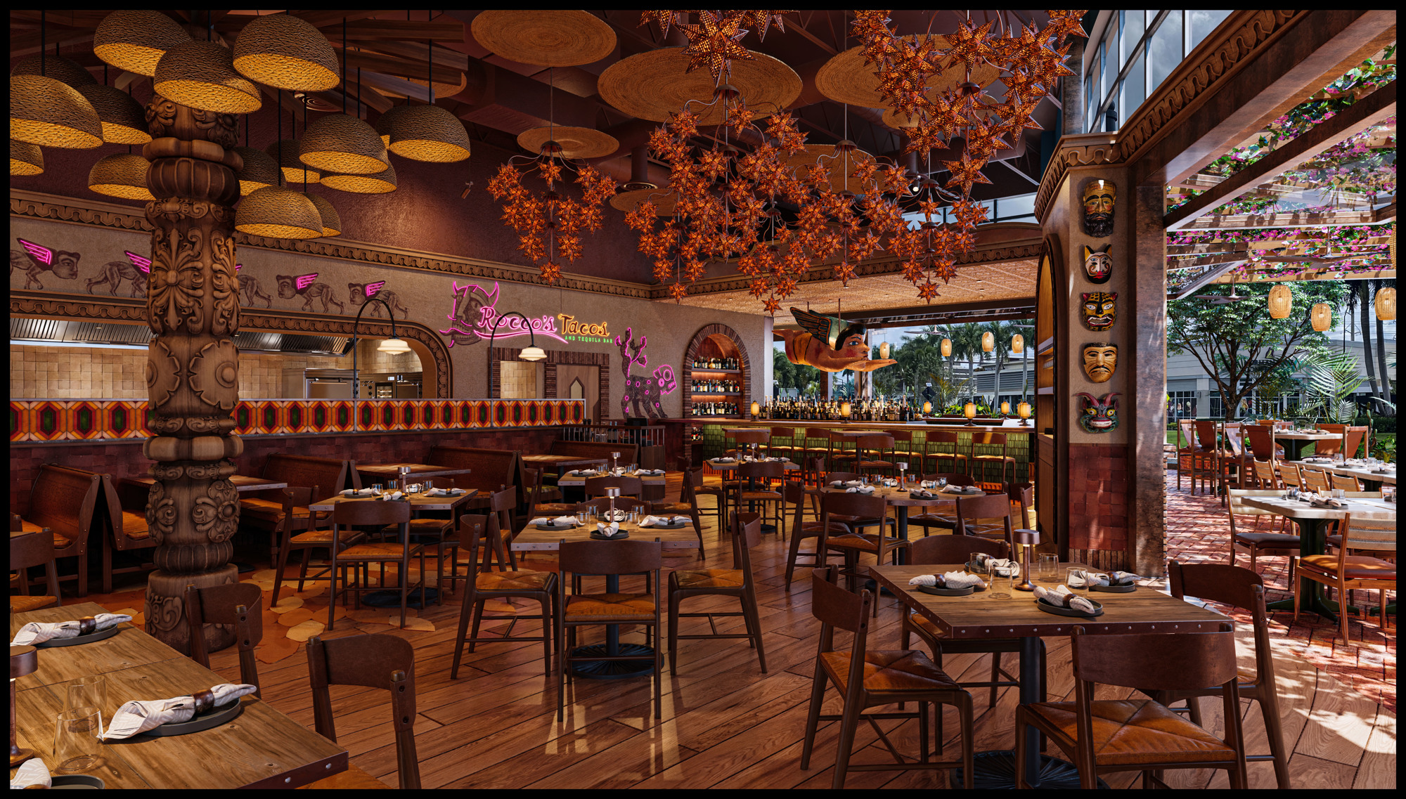 A rendering of the interior of the Rocco's Tacos that's coming to University Town Center. (Courtesy photo)