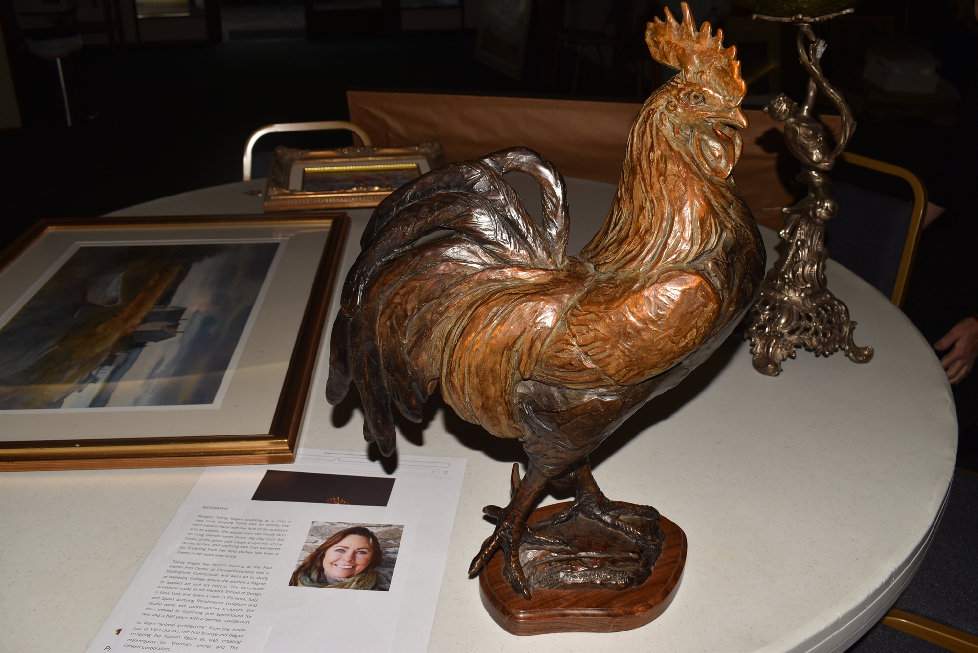 Linn Torres did research on this heavy rooster sculpture and will post the details alongside it in the gallery.