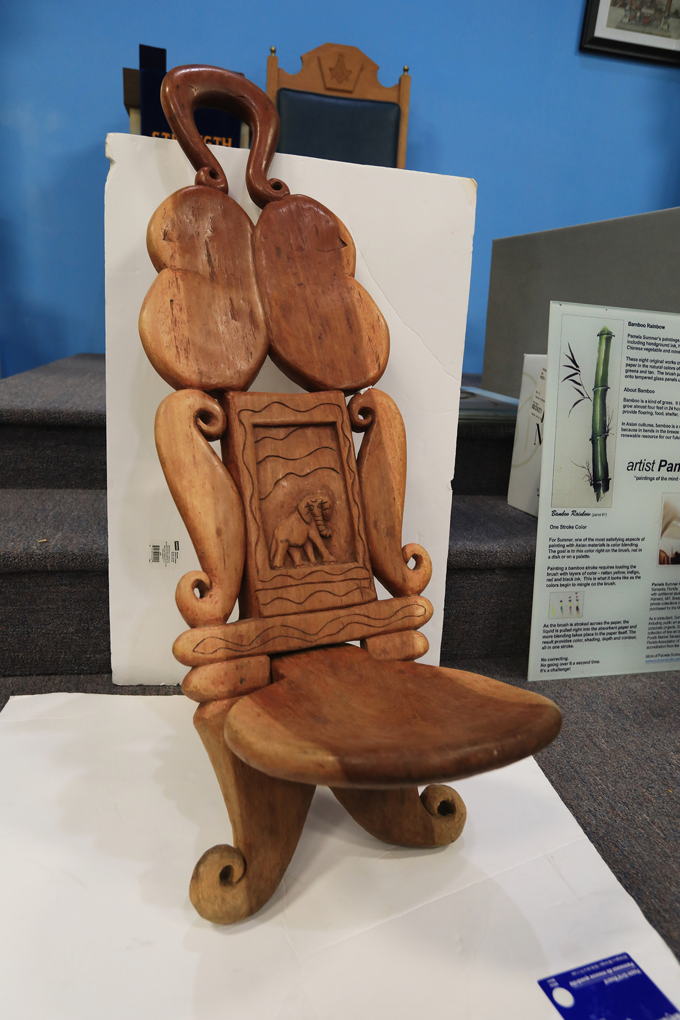An African hand-carved birthing chair
