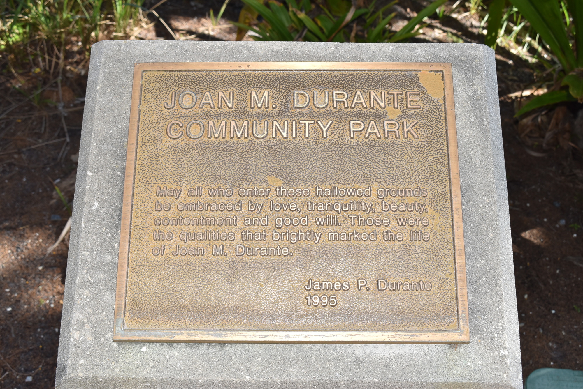The pavilion in Joan Durante Park is perfect for a picnic.