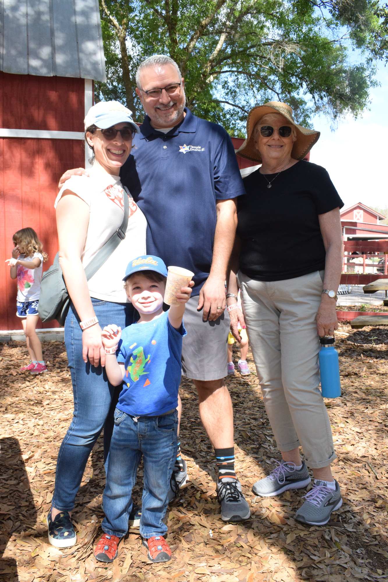 Sarasota's Shayna Shefrin looks forward to spending time at Hunsader Farms with her 4-year-old son, Jacob Shefrin, Rabbi Michael Shefrin and Mimi Weisel.