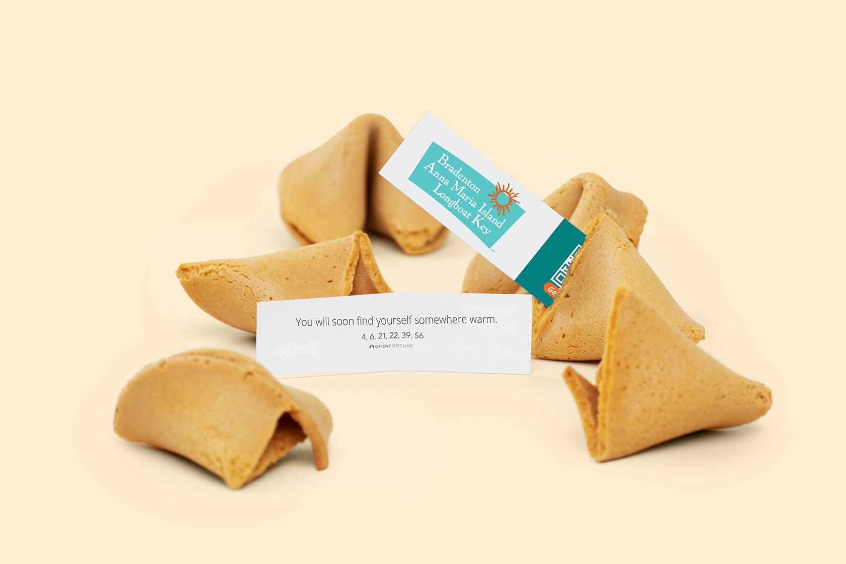 More than 200,000 fortune cookies were distributed in the New Haven, Connecticut area to induce people to visit Manatee County.