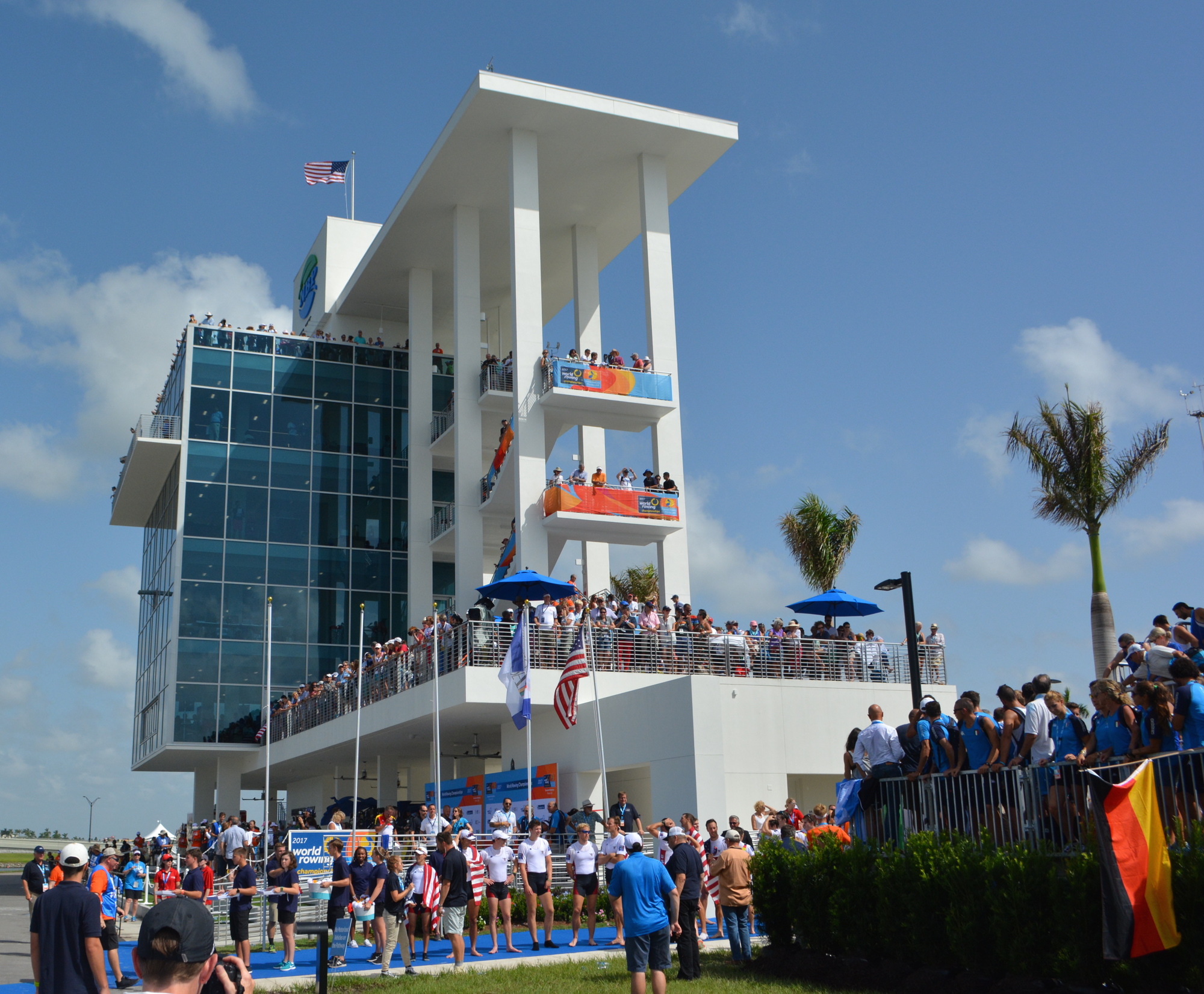 While the finish tower was built at Nathan Benderson Park, the long-planned boathouse/events center has floundered.