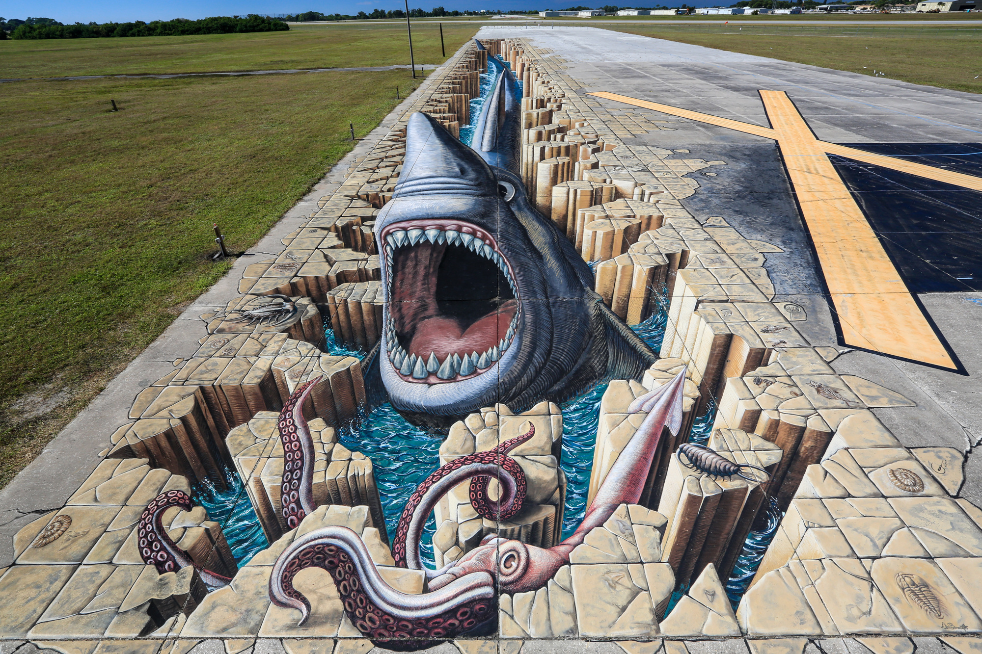 Chalk Festival artists set a world record with this gigantic shark in 2014. (Courtesy of Chalk Festival)