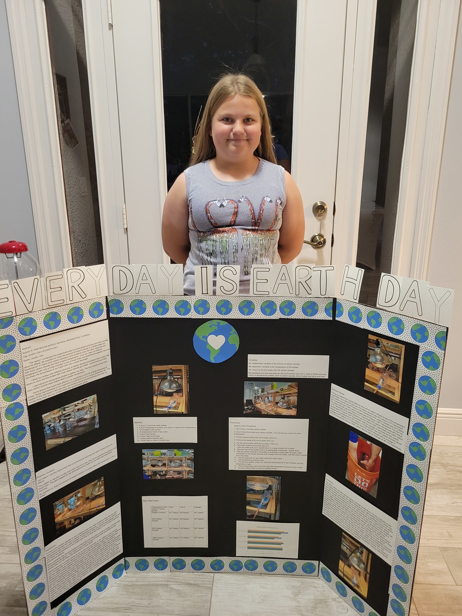 Zoe Lander, a seventh grader at R. Dan Nolan Middle School, places first and heads to the State Science and Engineering Fair. Courtesy photo.
