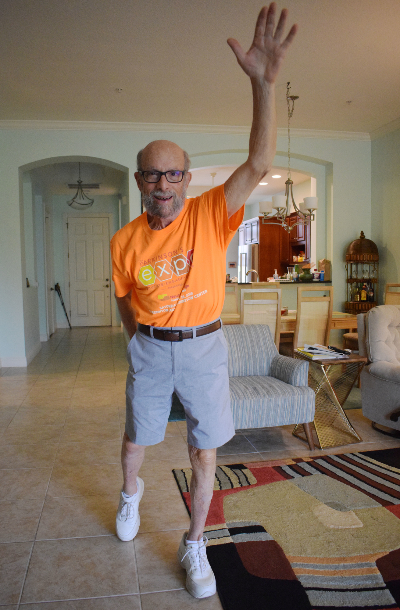 East County's Steve Oppen does physical therapy and completes exercises every day to help with his mobility.
