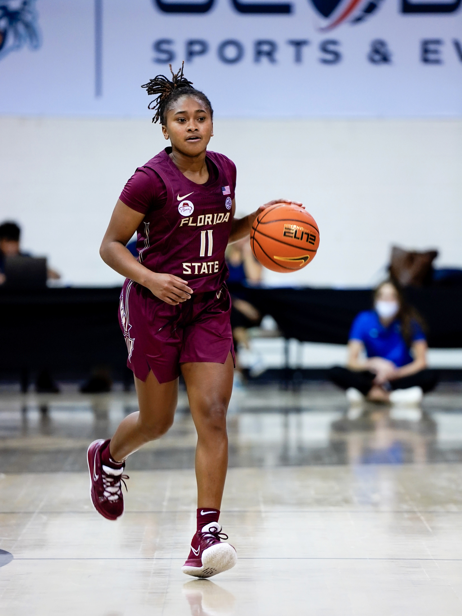Florida State freshman O'Mariah Gordon, a Braden River High alumna, was named to the All-ACC Freshman team. She averaged 7.4 points and 3.0 assists per game. Photo courtesy FSU Athletics.
