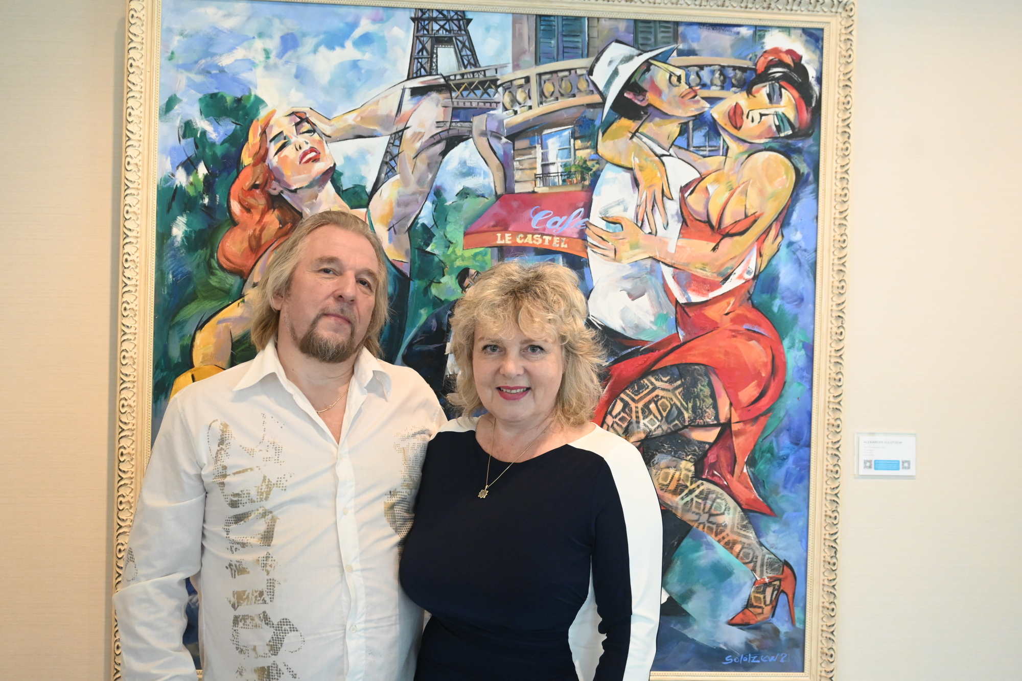 Alexander Solotzew and his wife Marina are excited for his opening at Art Ovation. (Photo: Spencer Fordin)