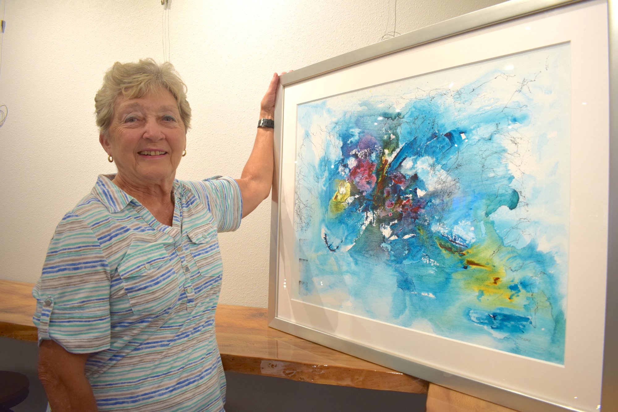Lakewood Ranch's Jane Trame loves the colors in her abstract painting 