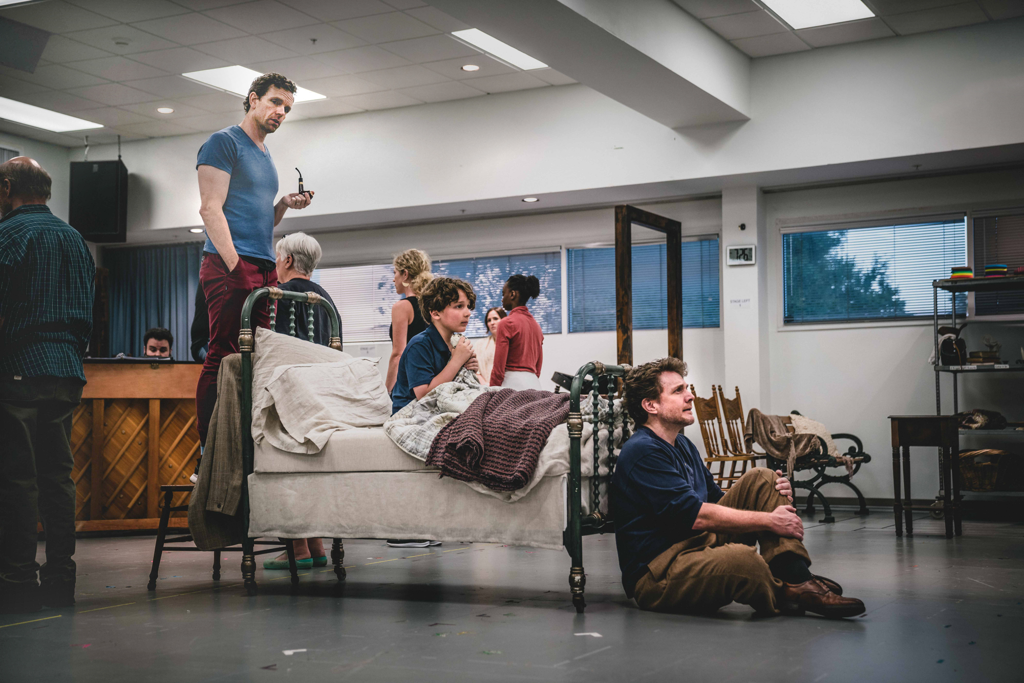 Knoxville cast members Paul Alexander Nolan, Jack Casey and Jason Danieley during rehearsals for the upcoming world premiere of Knoxville. (Courtesy photo: Ian Johnston)