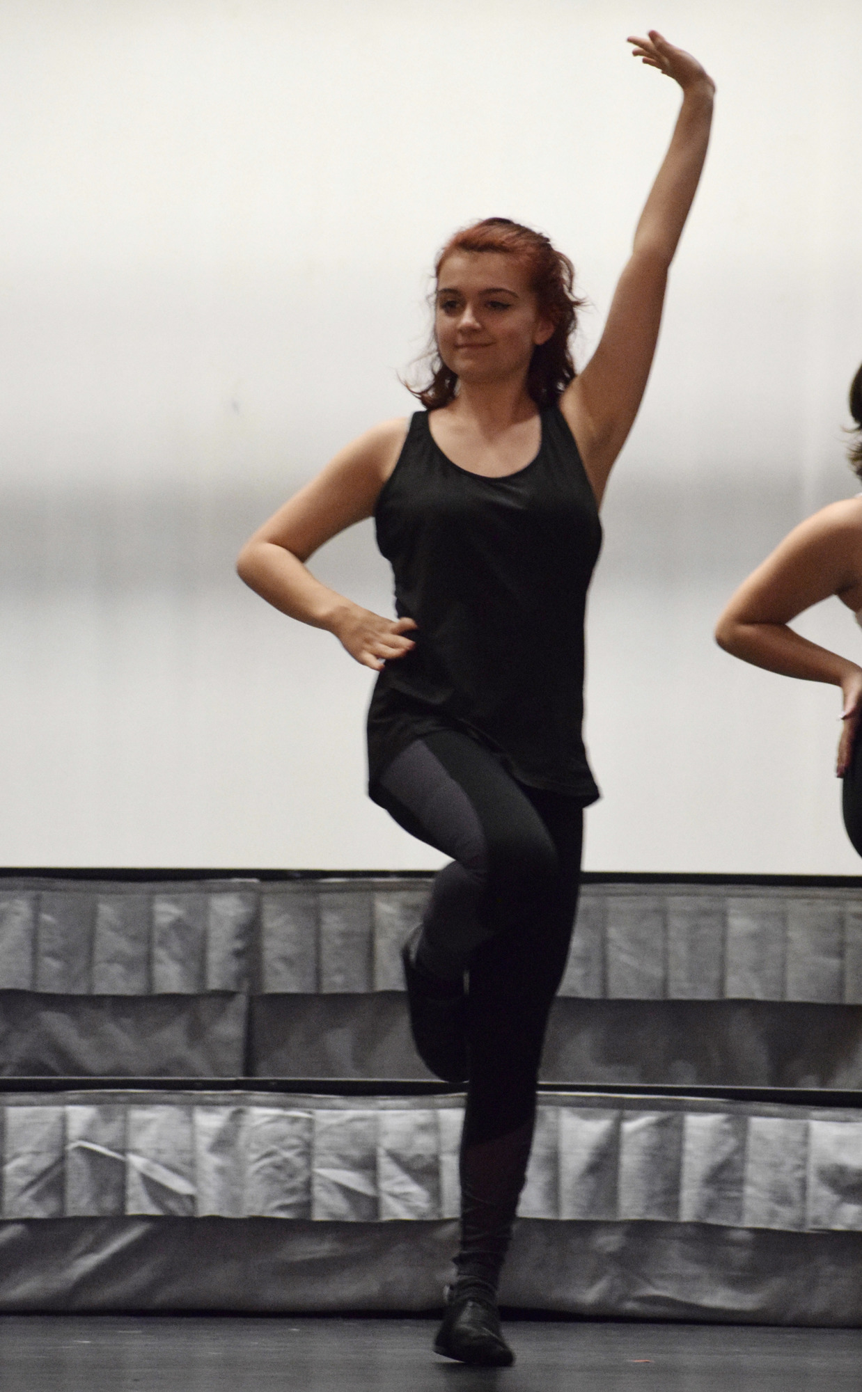 Sienna Zwizisnki, a Lakewood Ranch High junior, practices her choreography with the rest of the ensemble performing 