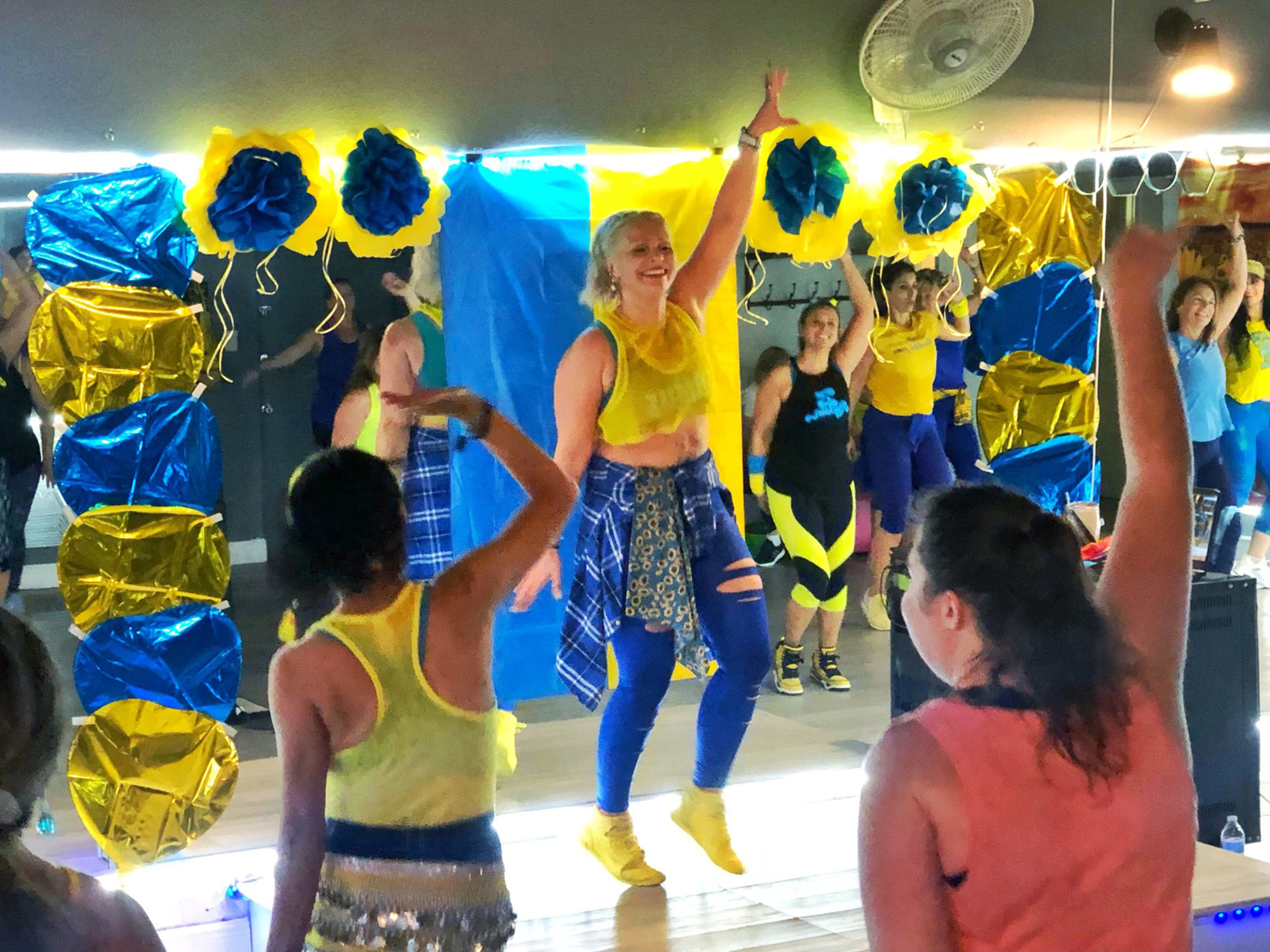 Central Park's Dasha Schultz leads a Zumba class as a fundraiser for refugees in Ukraine. Courtesy photo.