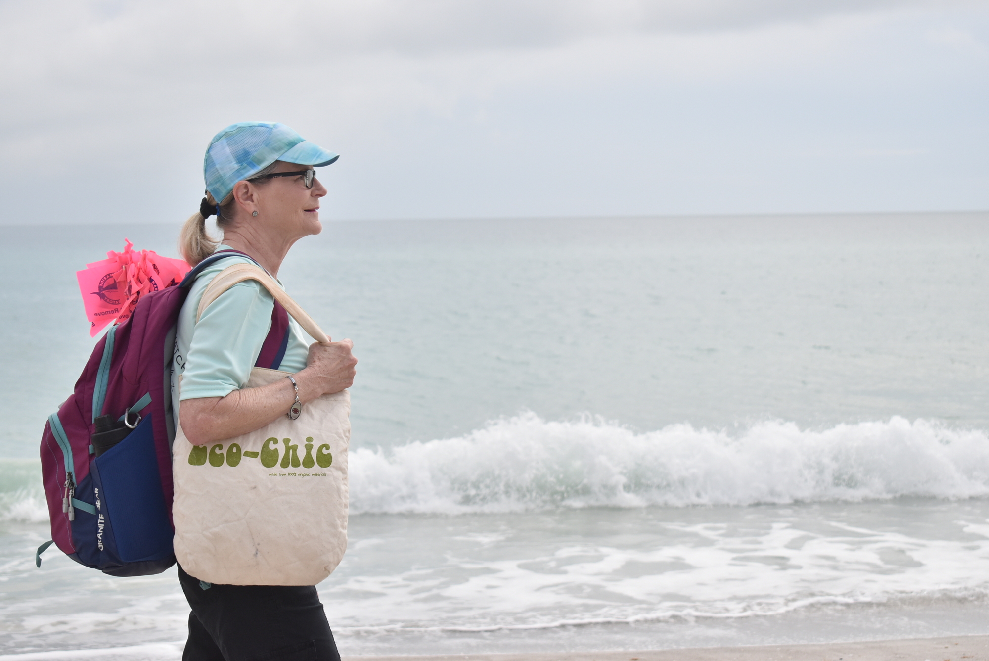 Connie Schindewolf nears the end of her first walk of the season.