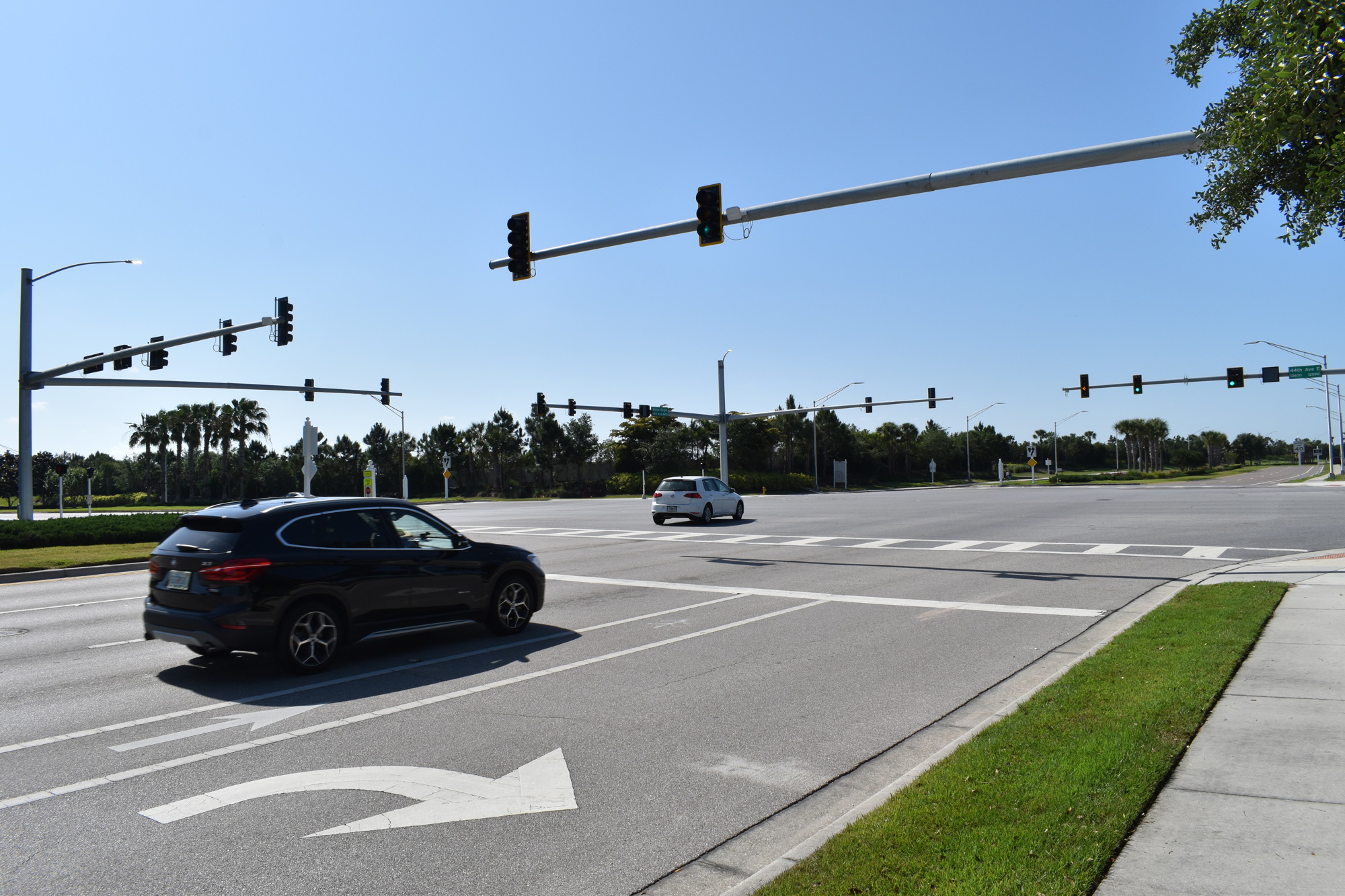 The intersection of 44th Avenue and White Eagle Boulevard in Lakewood Ranch utilizes Leading Pedestrian Intervals and Adaptive Signal Control Technology.