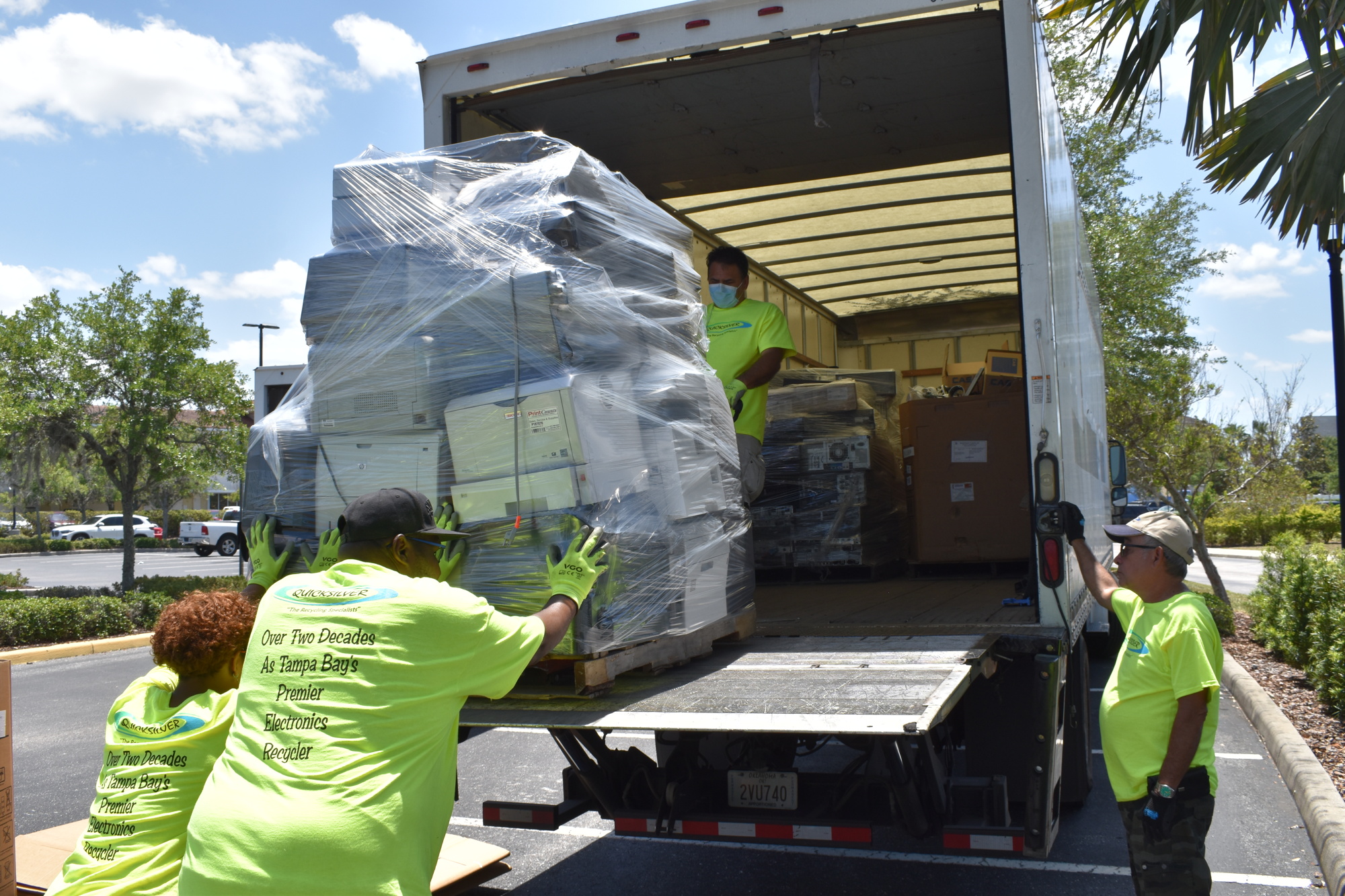 As the action wraps up for the day, a pallet is loaded into the truck.