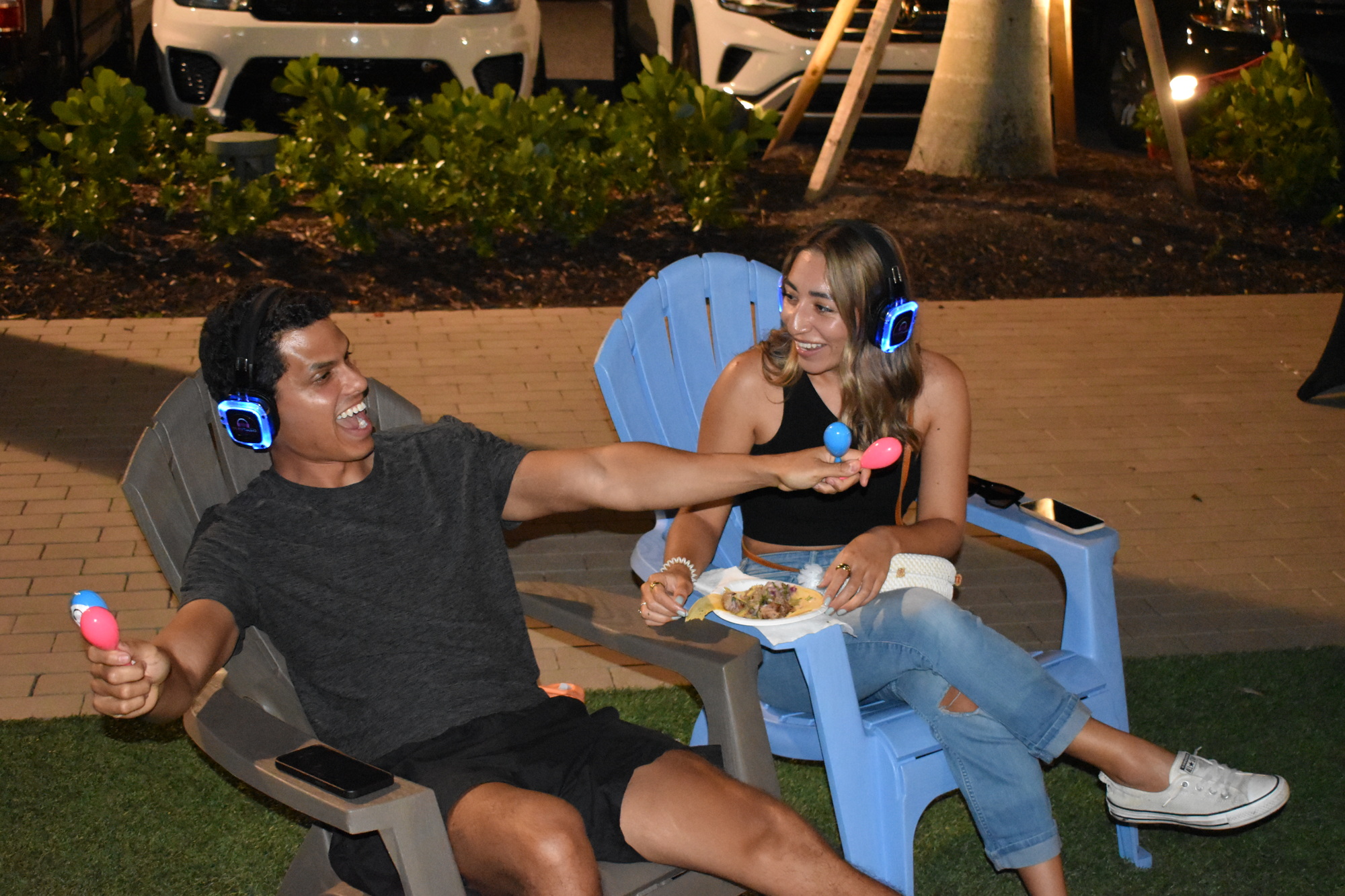 Lakewood Ranch's Gabriel Meneses and girlfriend Laura Gomez relax with tacos and maracas.