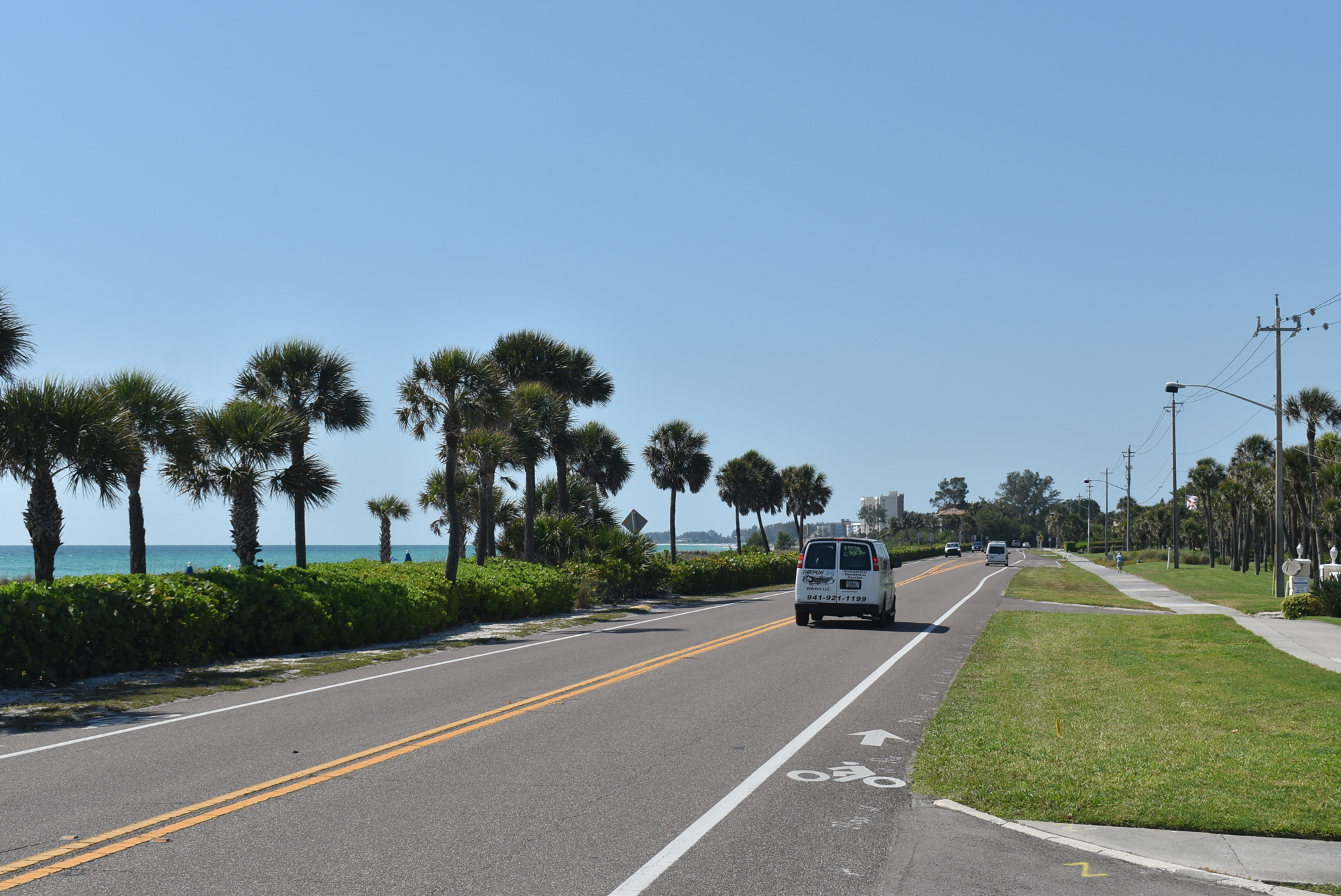 The 1/2 mile segment of Gulf of Mexico Drive from Bayfront Park south has roughly 13 connections from communities to the east. 