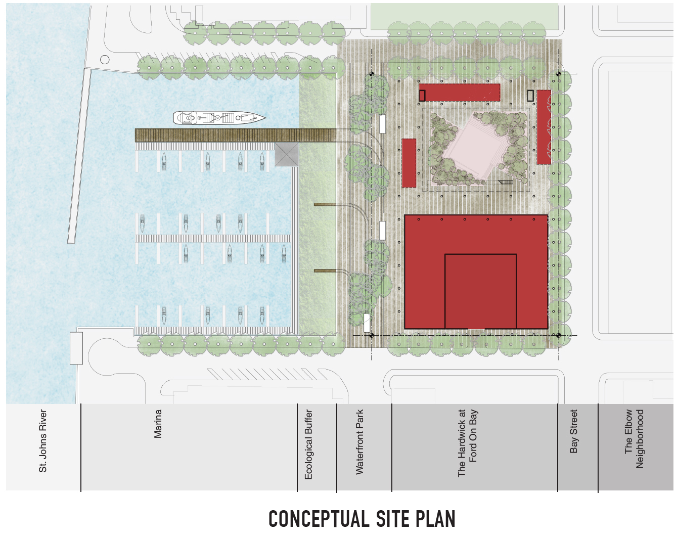 The conceptual site plan for The Hardwick.