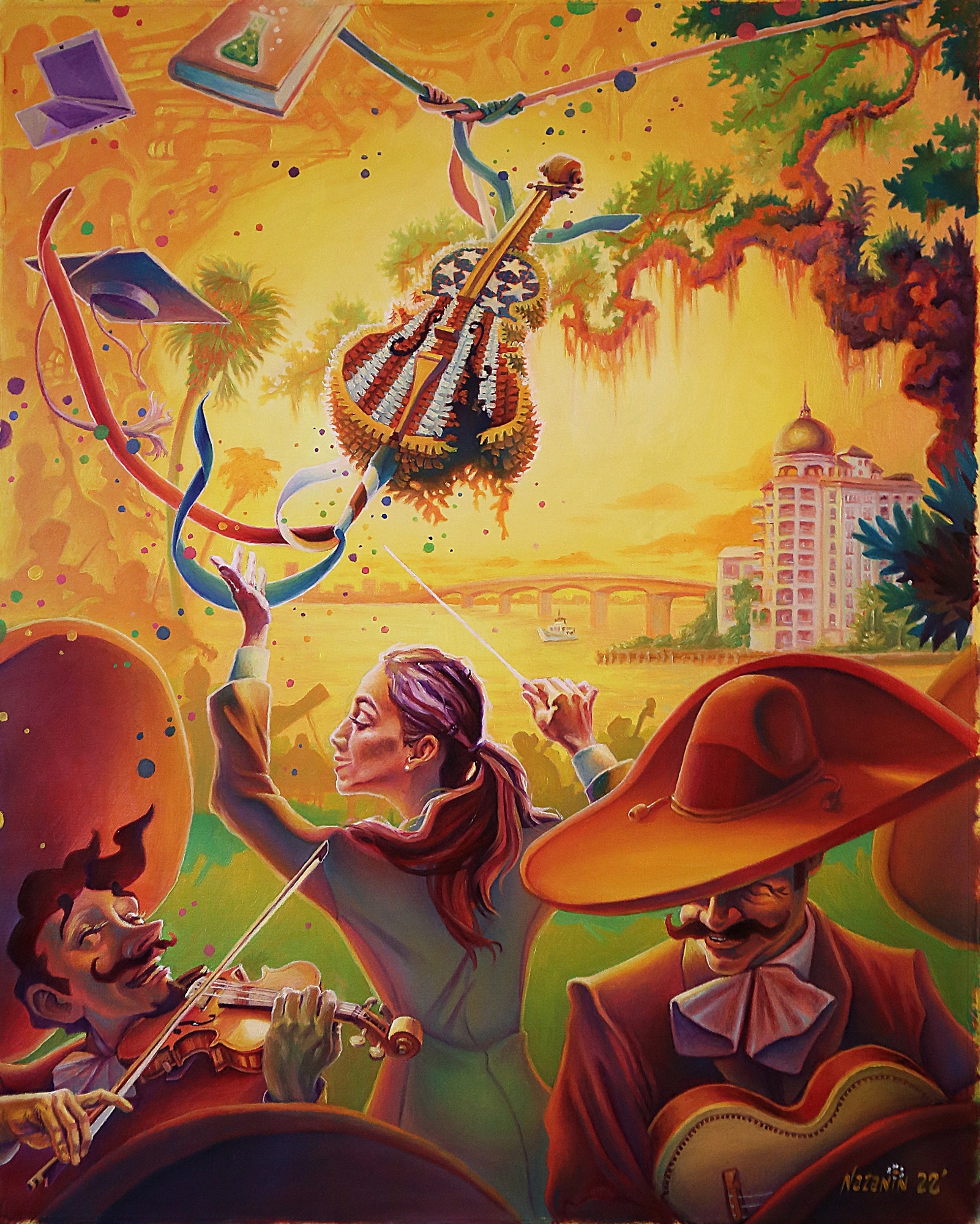 This painting by Yulner Diaz will be auctioned off at the Friday evening performance of NocheUnidos. (Courtesy photo)