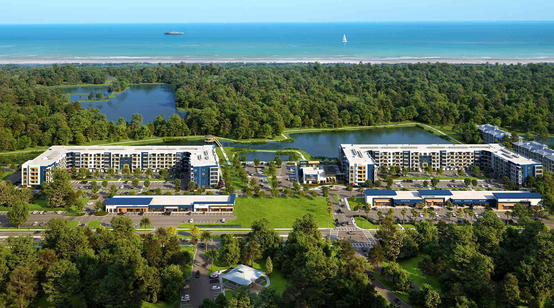 A rendering of The Reef apartments at 2753 Mayport Road. The community is 456 units in two buildings.