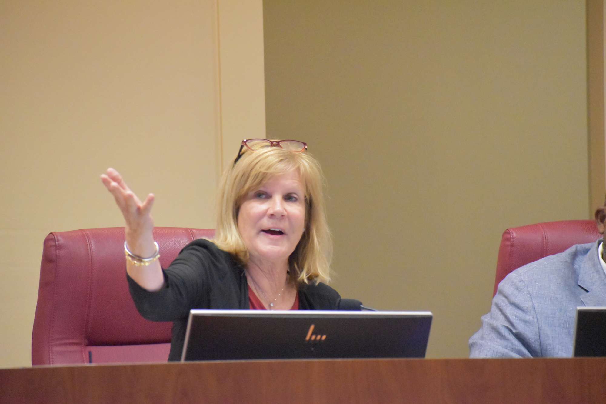 At-large Commissioner Carol Whitmore expressed support for the motion to research allowing county employees to carry weapons at work but said she did not support the timing on the agenda item.