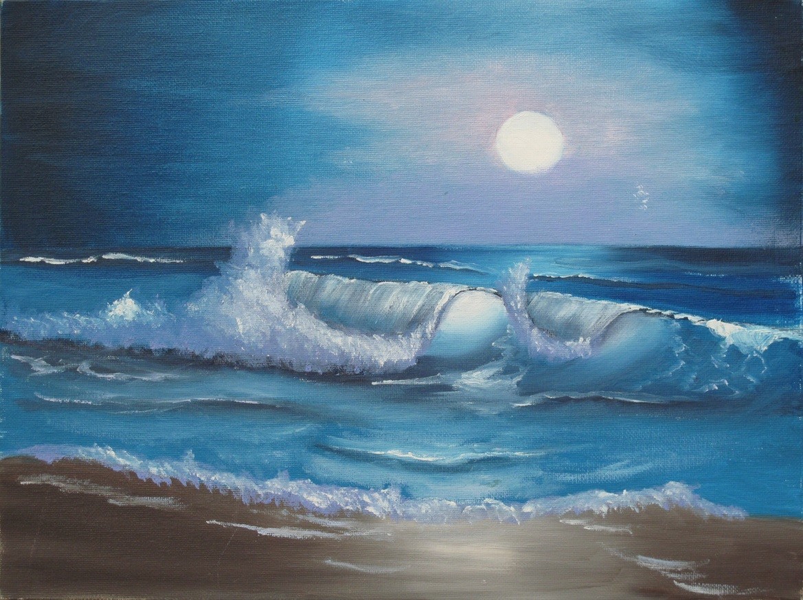 Kathie Camara’s seascape paintings are inspired by her love of the ocean, which first developed when she lived in Massachusetts.