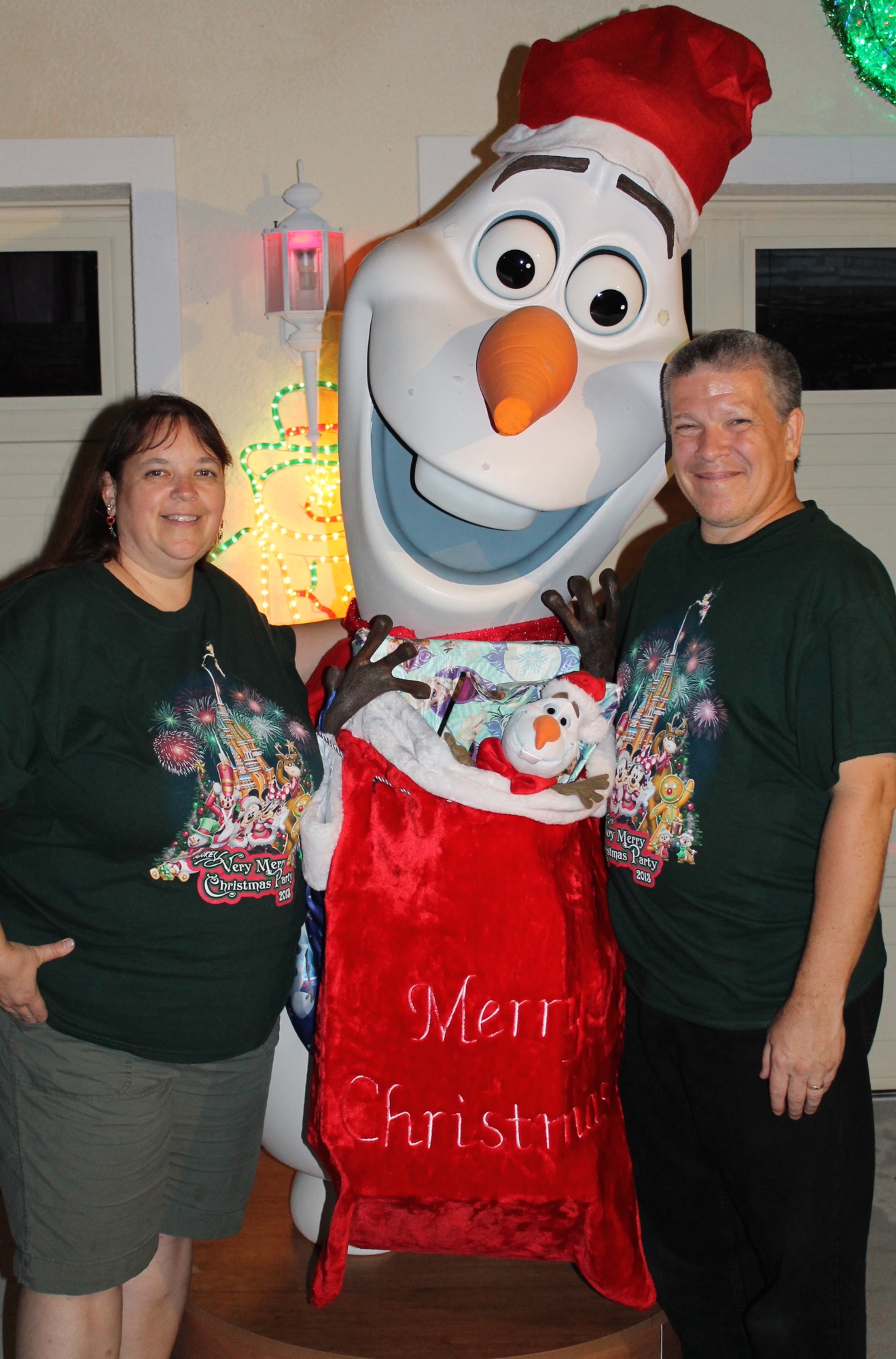 Mickey and Minnie Baus said one of their favorite decorations is the seven-foot-tall Olaf. 