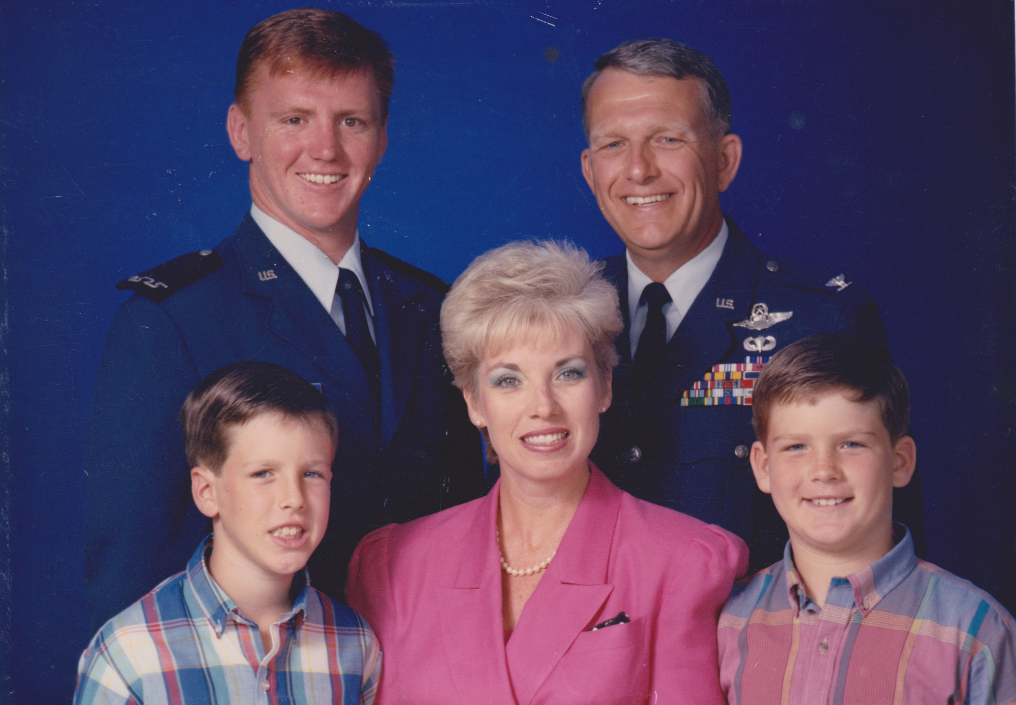 This family photo shows David McKenney, back left, and his father, Wayne McKenney, both of whom attended the U.S. Air Force Academy. Also in the photo are Kristen’s uncles, Matt McKenney and the late Chris McKenney, and her late step-grandmother, Beverly