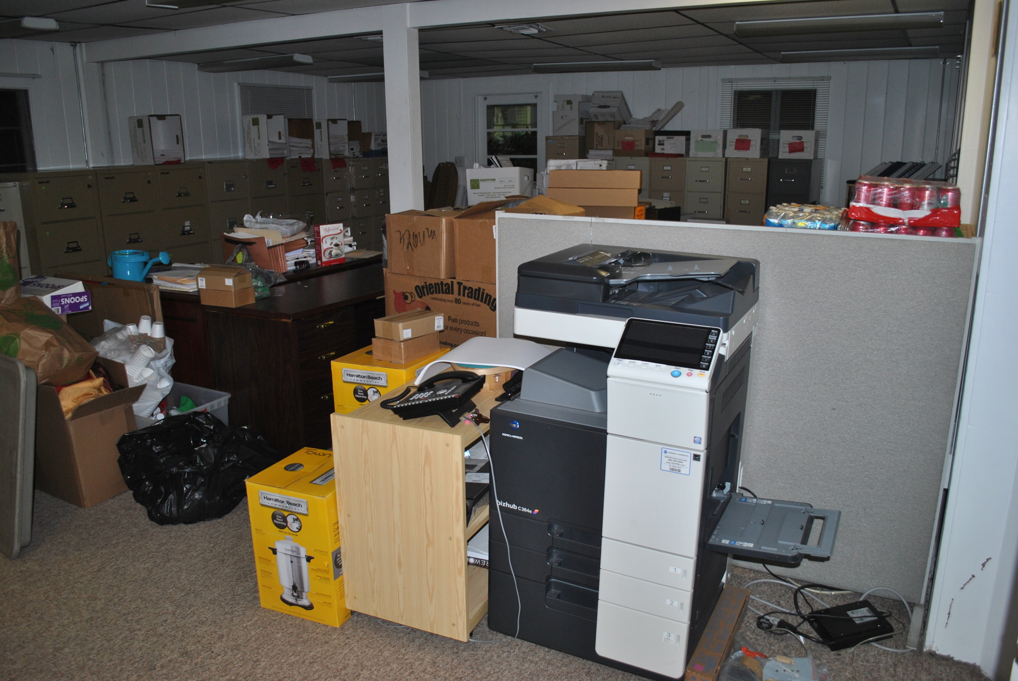 This infested room features administrative office space, miscellaneous storage and file storage.