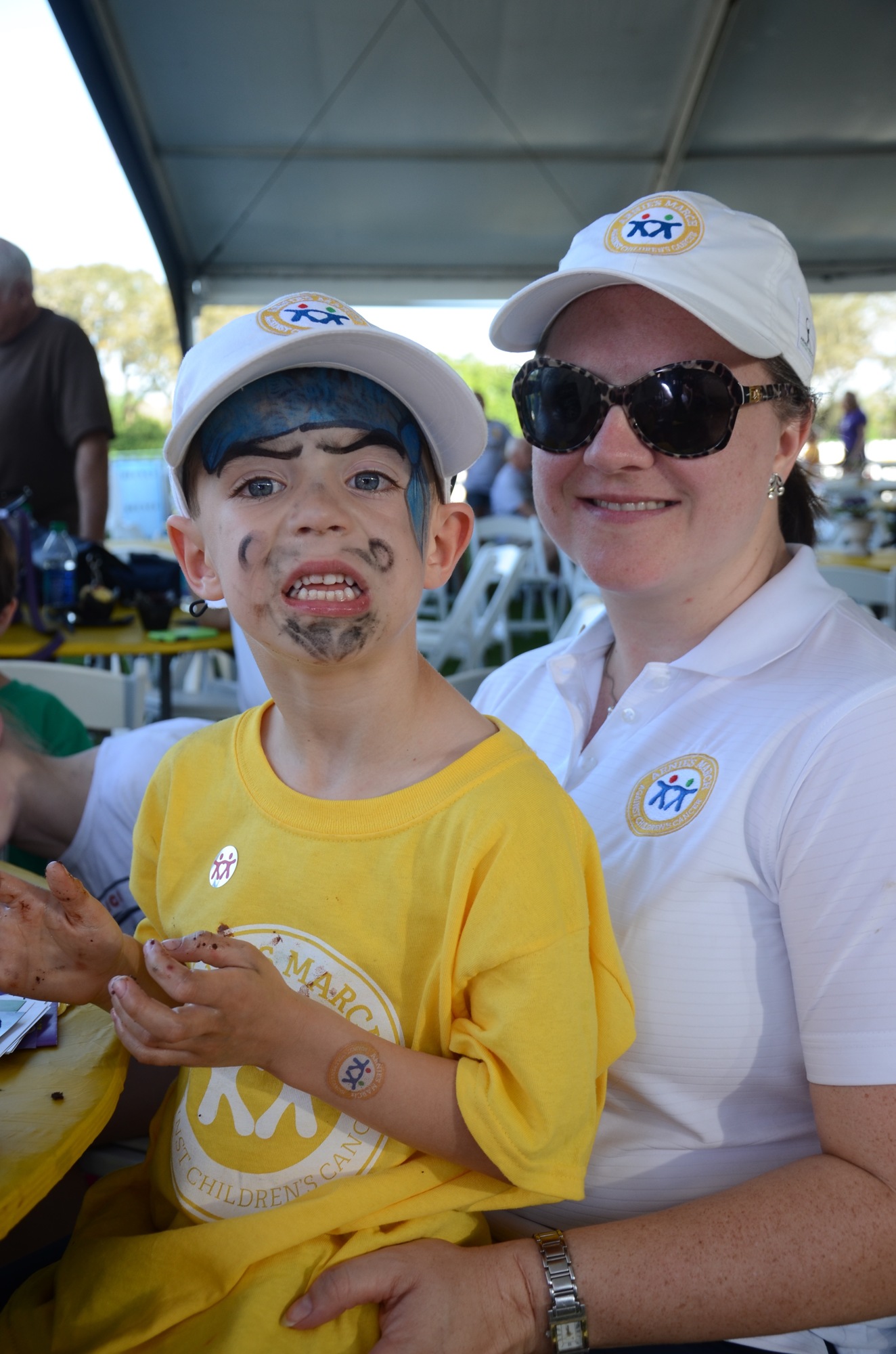 Cole Himes, 5, and Heather Himes.