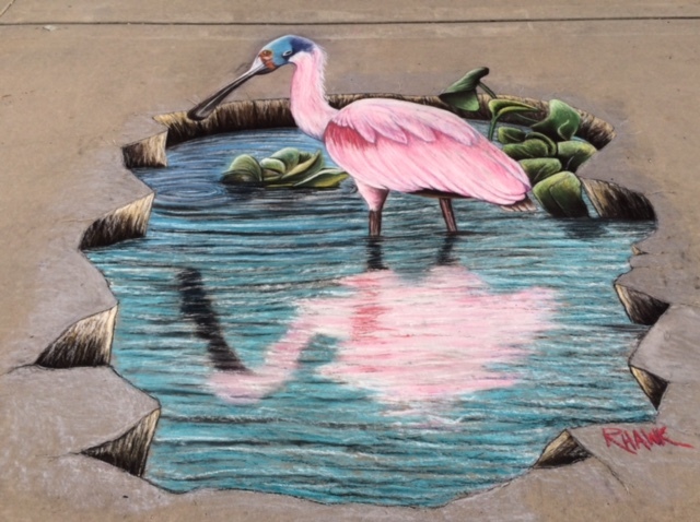 Ron Hawkins will be back to create another chalk art design.