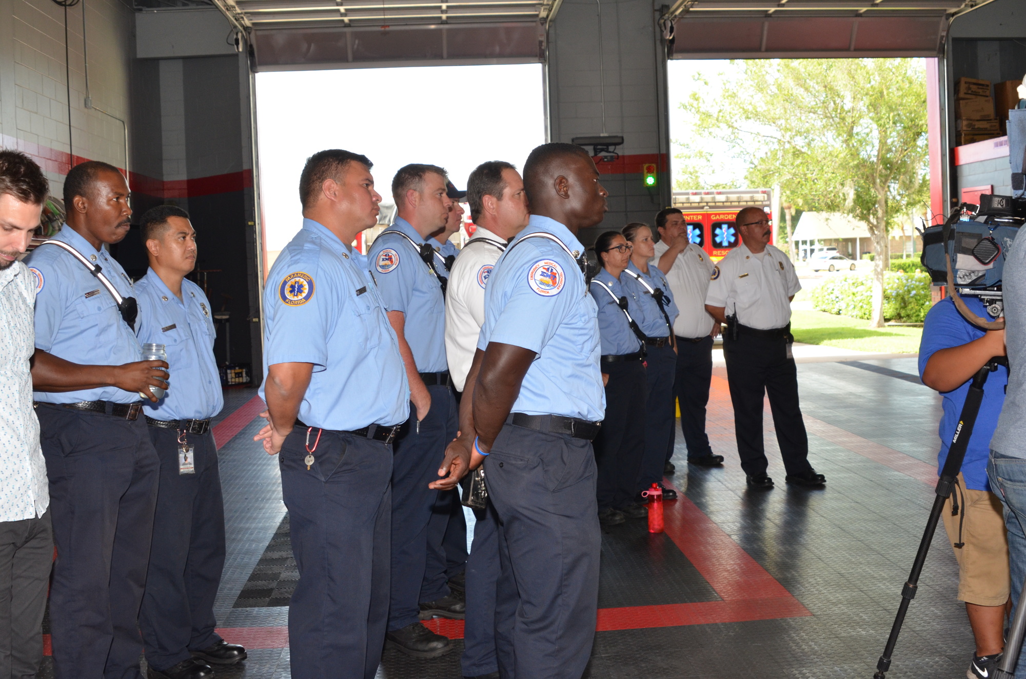 Members of Shift A were on hand for the first responder kit donation ceremony.