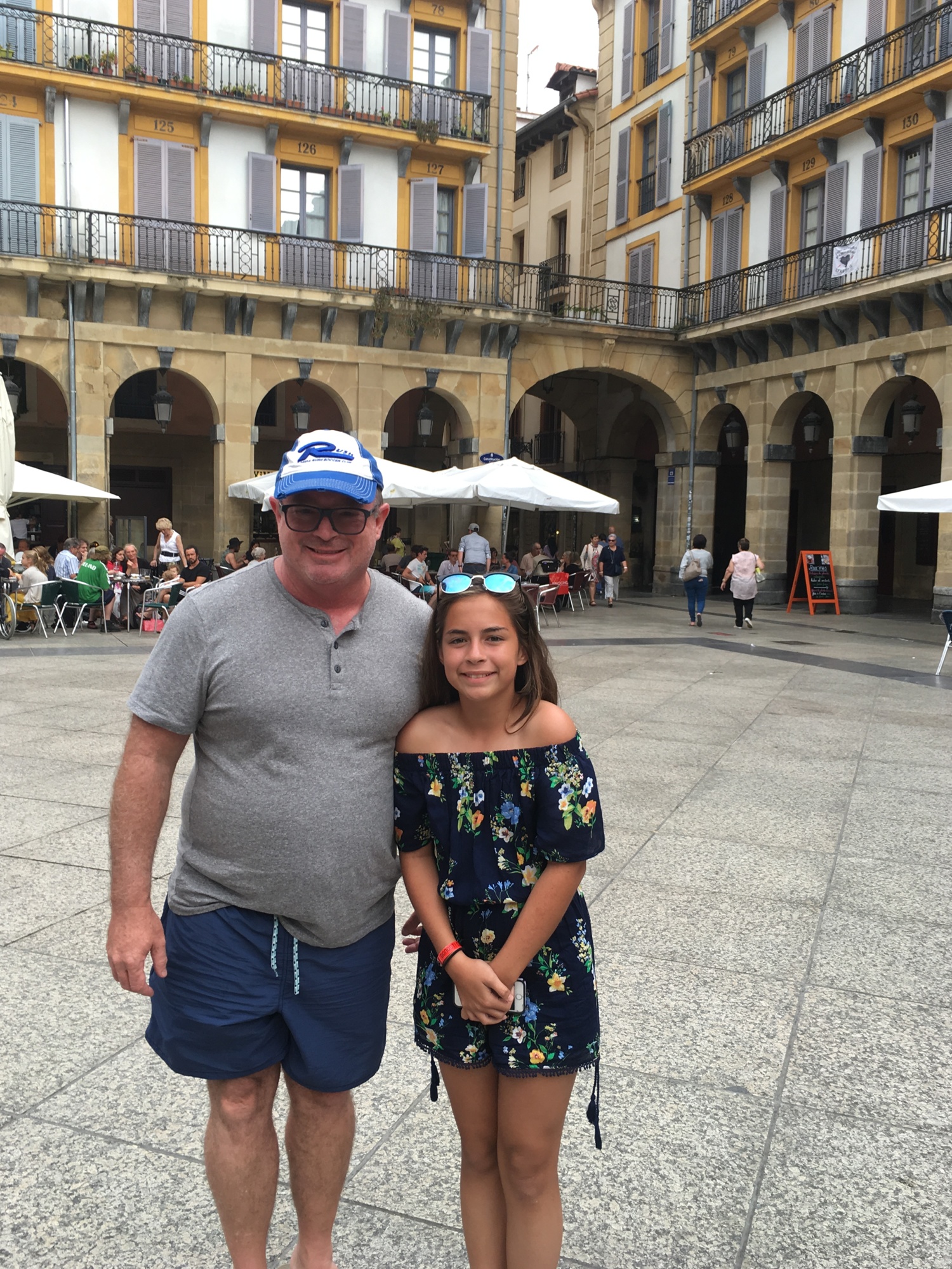 Camila Dishinger with her father, John, in Spain.
