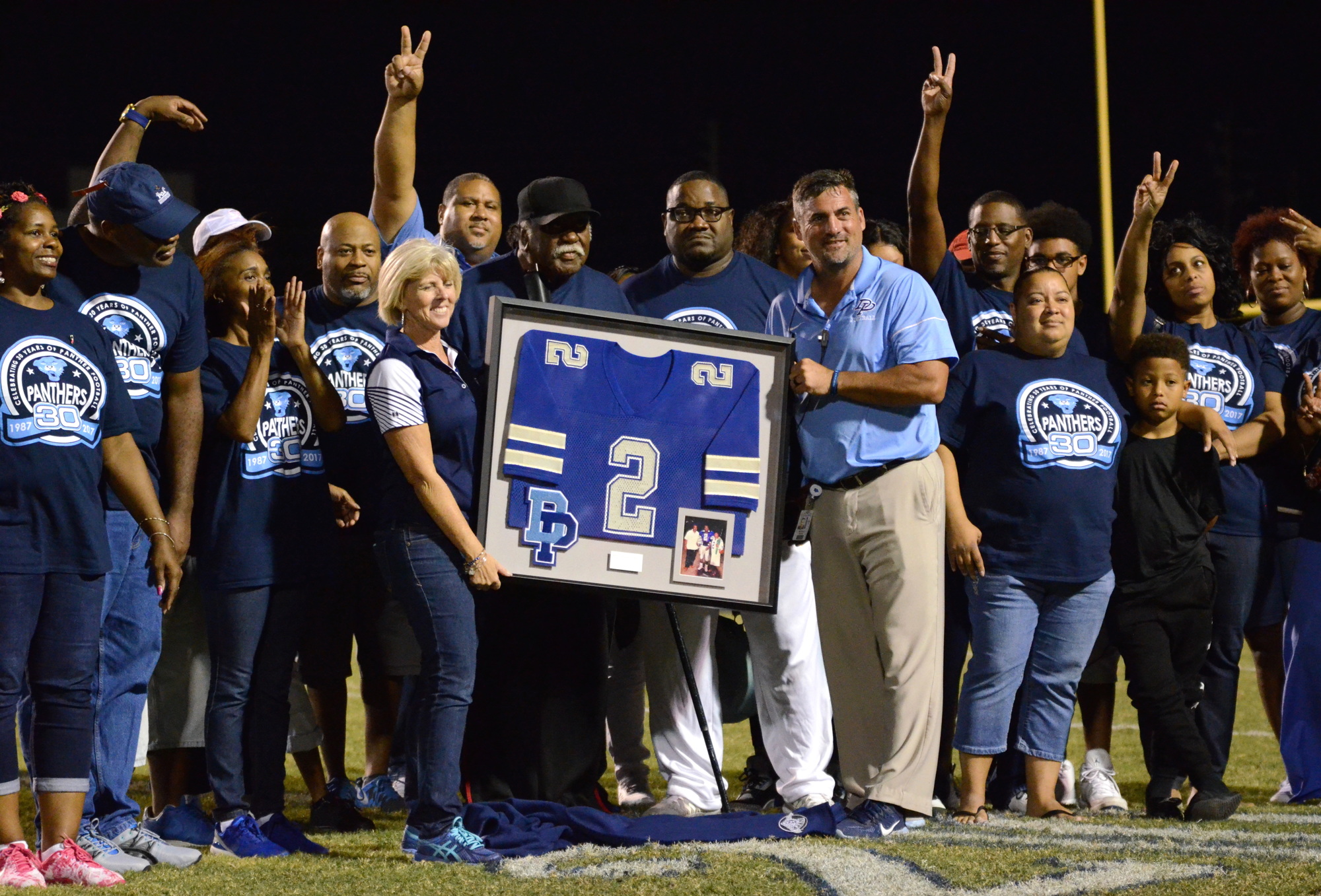 Dr. Phillips High honored the memory of former Panther Anthony Solomon between quarters of its Homecoming Game. Solomon was a football and track star for Dr. Phillips who collapsed and died due to heart complications in 1989. 