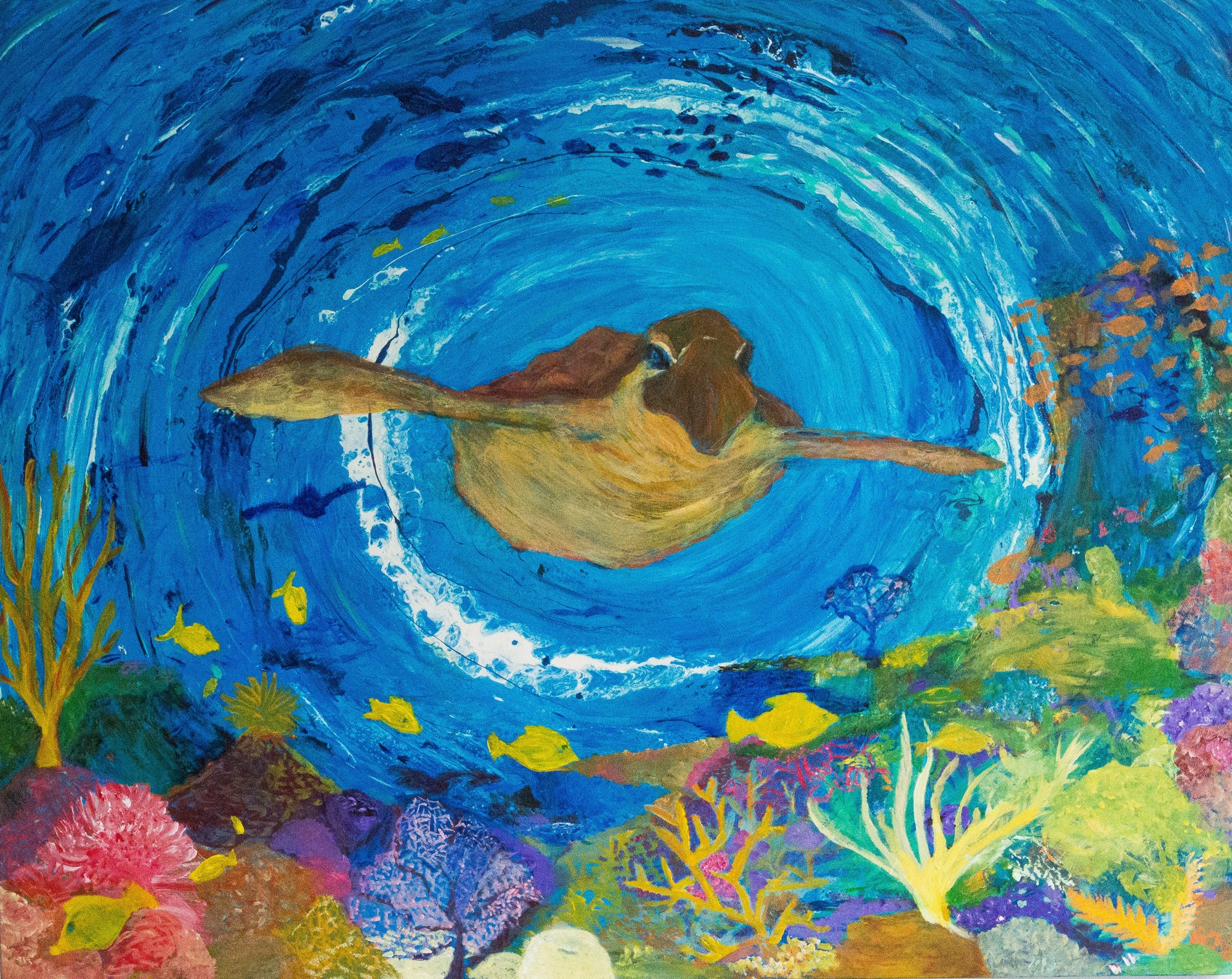 Parris is known for painting ocean scenes and marine life.