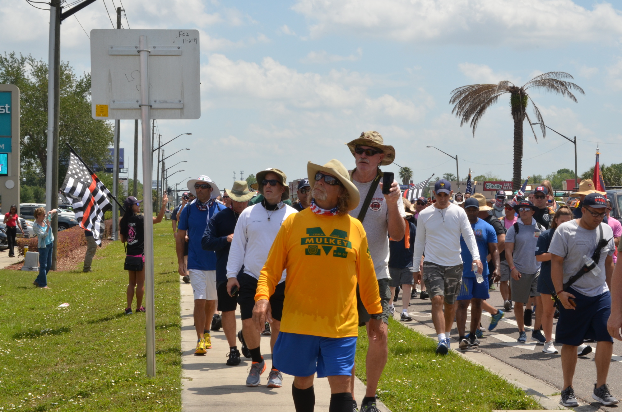 Tom “Bull” Hill, in yellow, makes his way through Winter Garden.