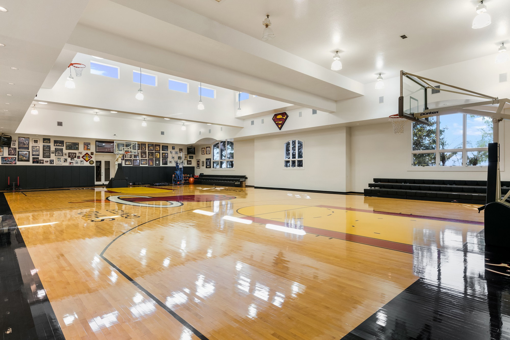 The home includes a 6,000-square-foot indoor basketball court.