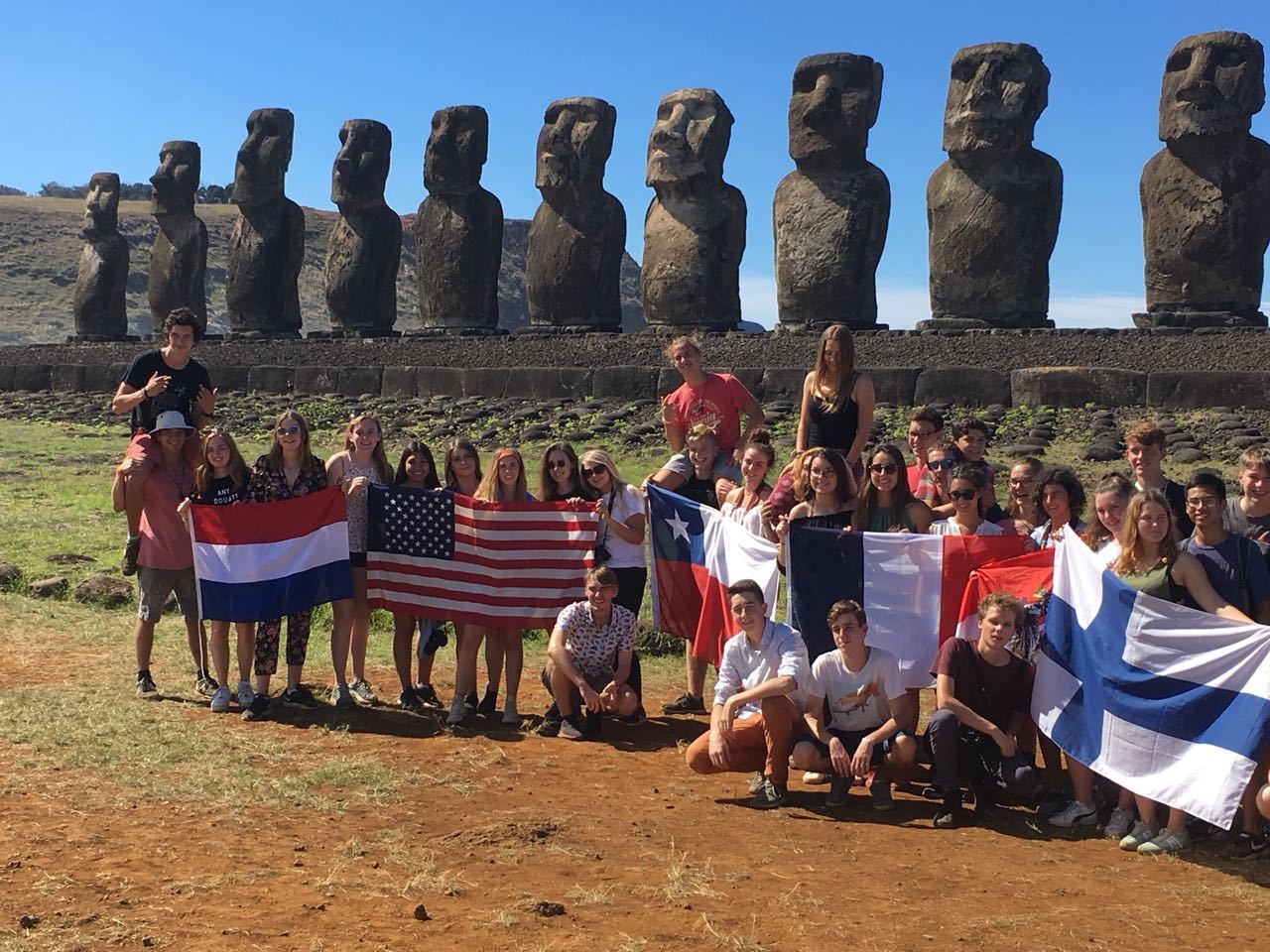 Easter Island was one of the stops for the exchange students.