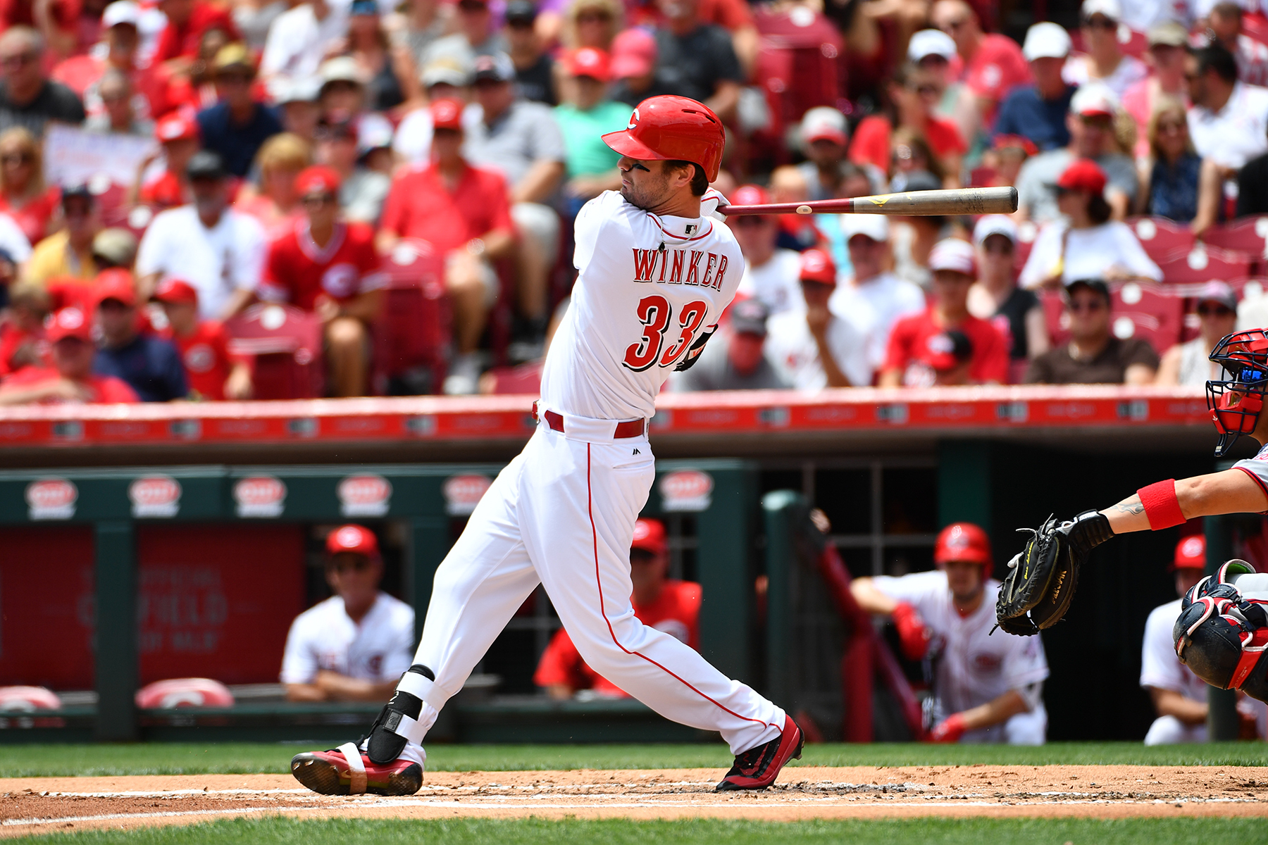 Jesse Winker was a candidate for Rookie of the Year before his season ended due to injury. Photo courtesy of the Cincinnati Reds