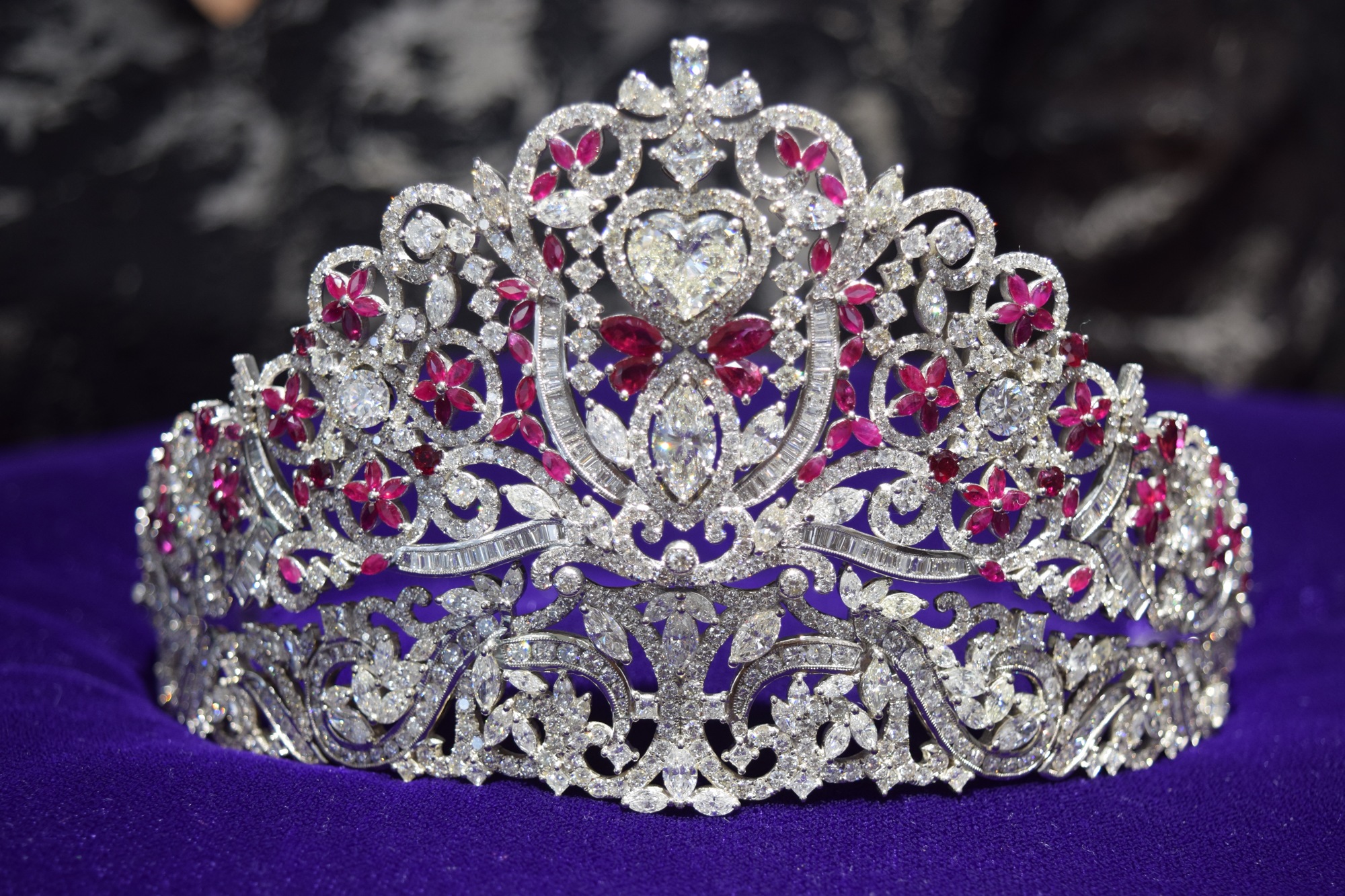 The Hope Tiara, worth $200,000, is made from genuine gold, diamonds and rubies.