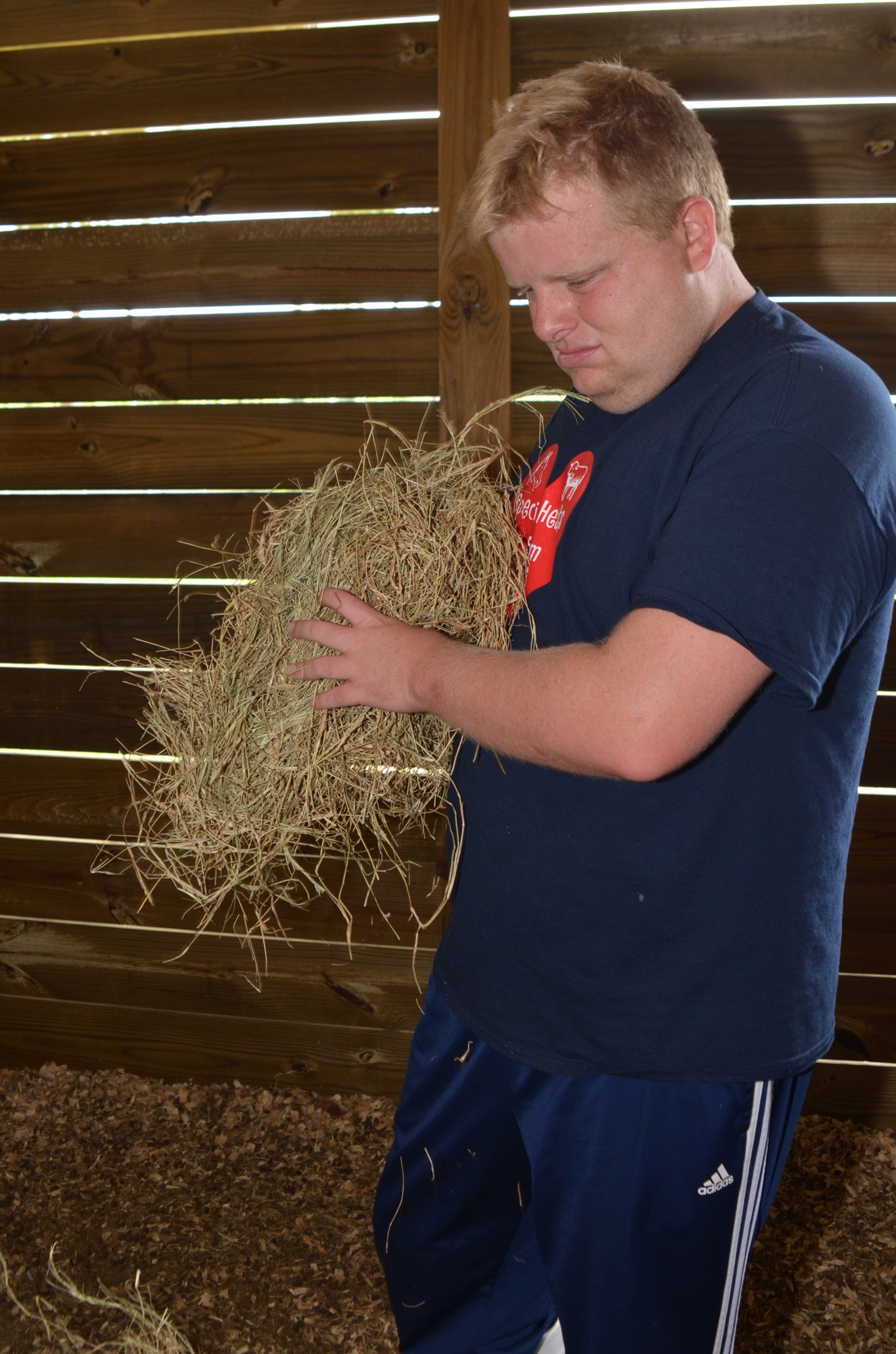 Cameron Brown takes his feeding duties seriously.