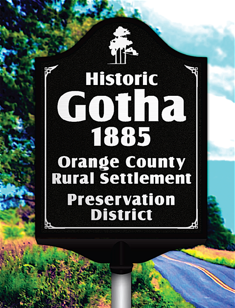 A rendering of the new Historic Gotha signs, which measure 30 inches by 40 inches and will be placed at seven sites throughout the community.
