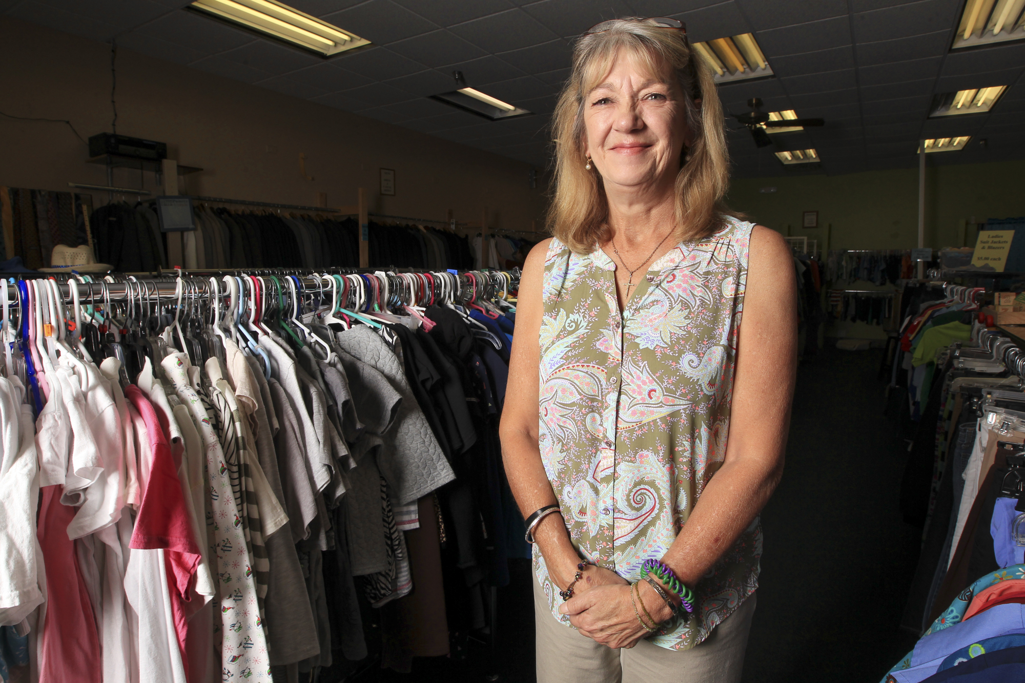 Colleen Goldrick currently works at the New Beginning Thrift store in Winter Garden located at 14041 W. Colonial Drive. (Photo by Troy Herring)