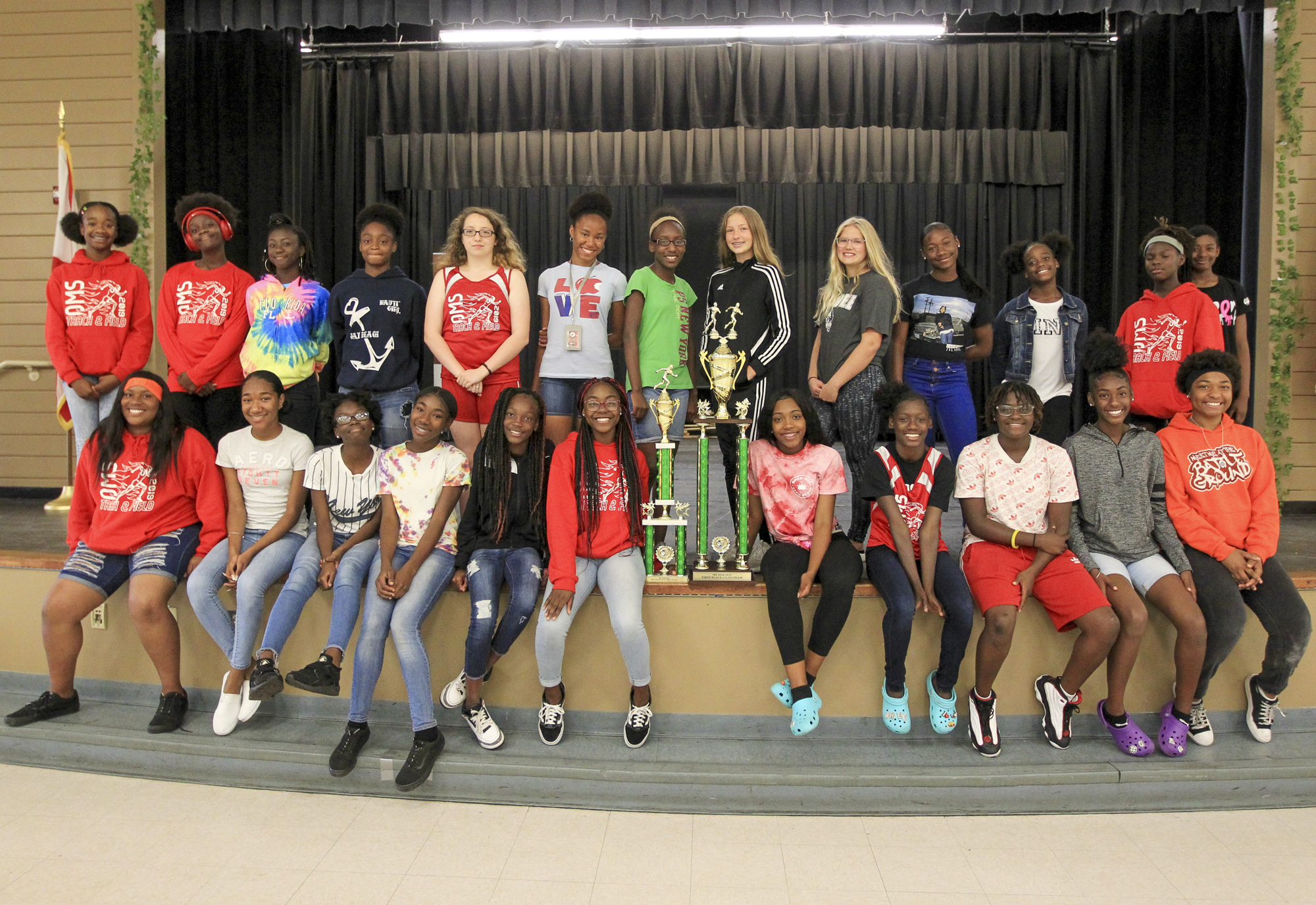 The girls track team took home second place.