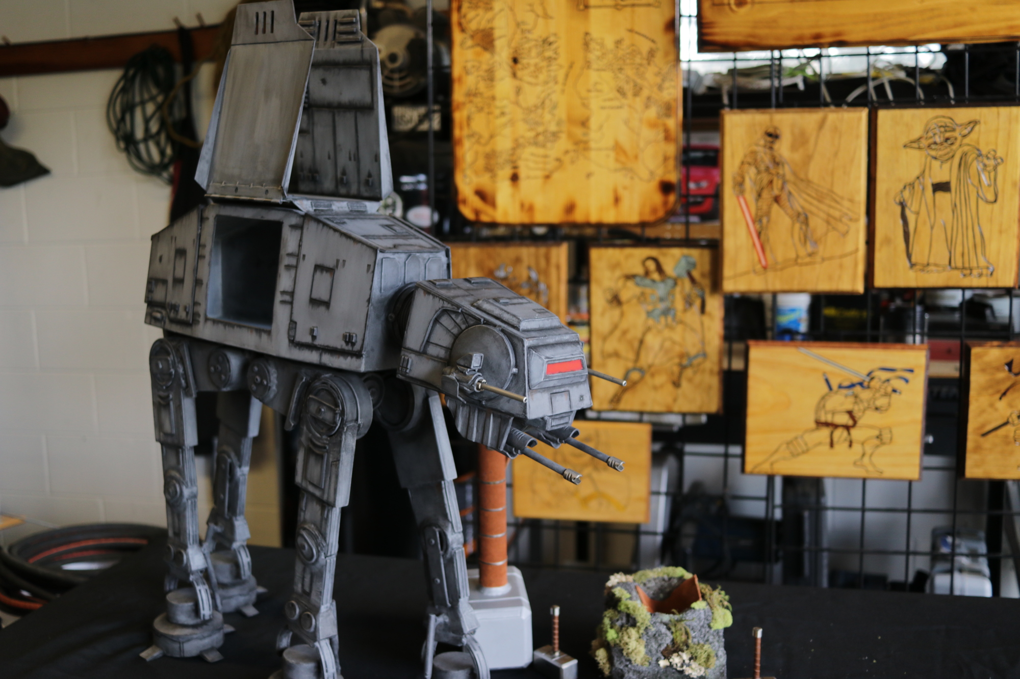 This AT-AT from “Star Wars” is just one of the 3-D metal models from Burn It Icons. This model is made from individual pieces of steel that Dean Bogart designed, cut and welded himself.